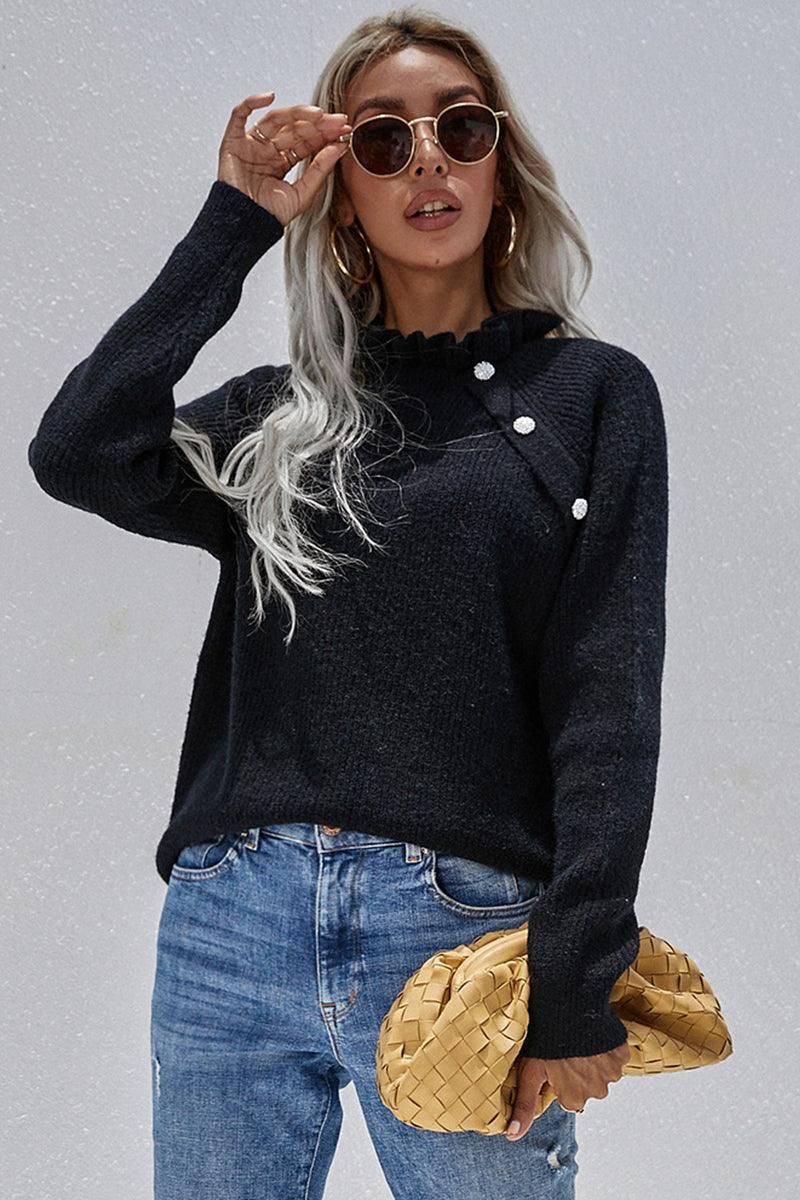 CASUAL KNIT SWEATER - Doublju