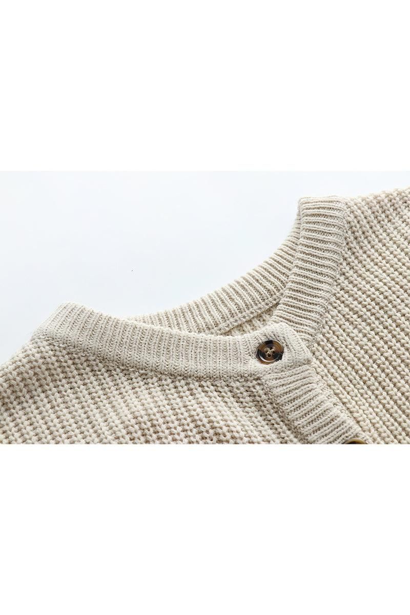BUTTON DOWN KNITTED SWEAT SHIRTS - Doublju