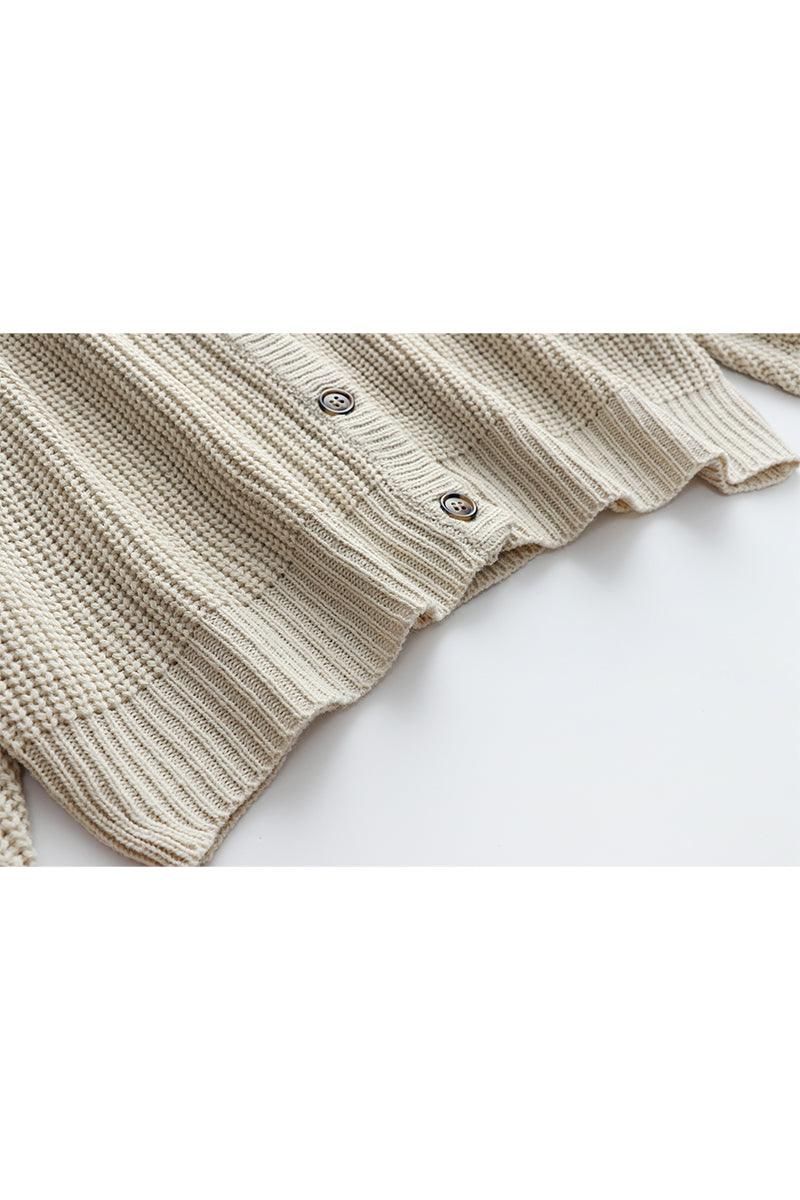 BUTTON DOWN KNITTED SWEAT SHIRTS - Doublju