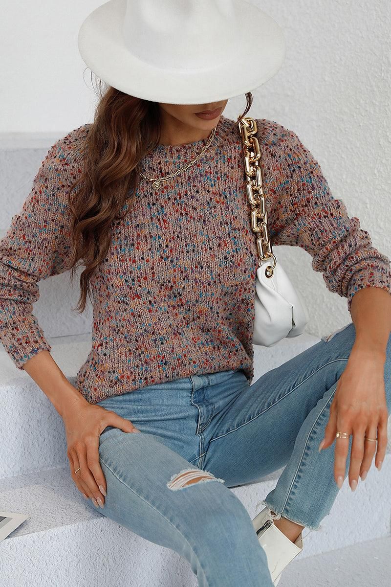 LEG OF MUTTON SLEEVE KNIT SWEATER - Doublju