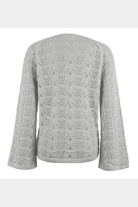 LOOSE FIT DRAWSTRING HOLLOW KNIT SWEATER - Doublju