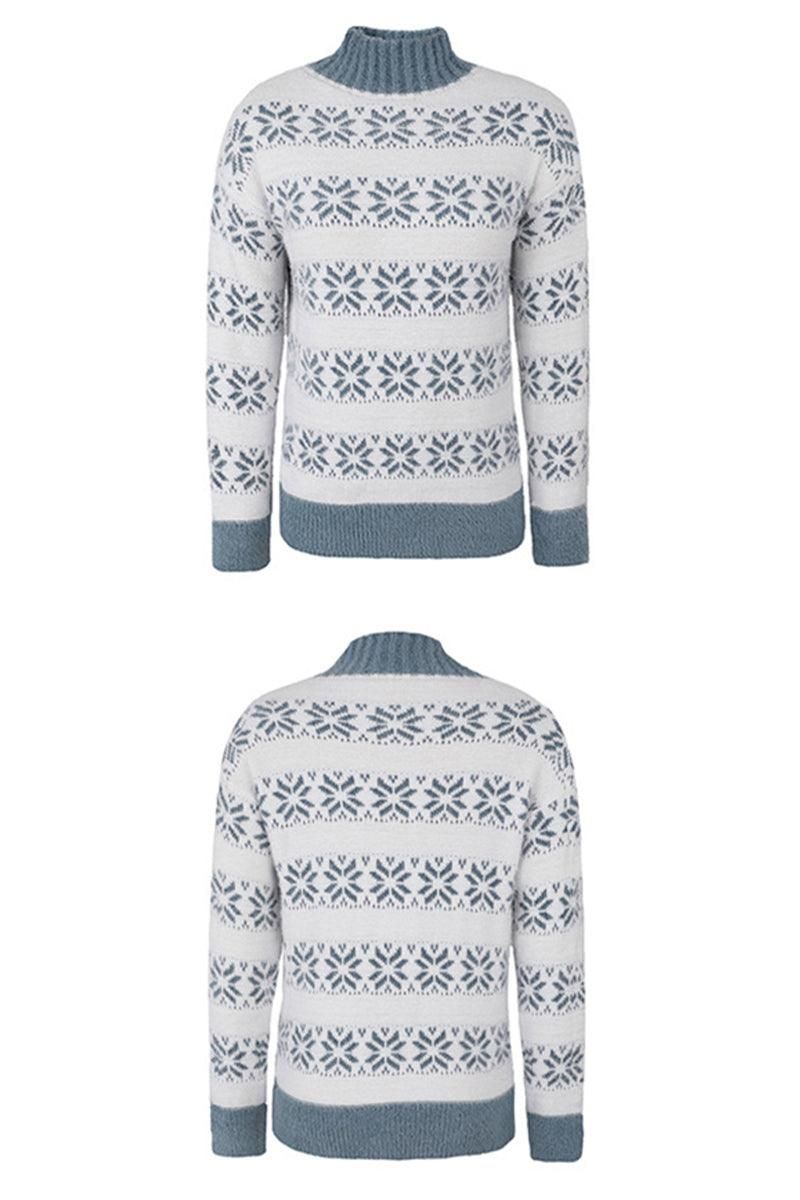 CHRISTMAS PATTERN TURTLE NECK SWEATER TOP - Doublju