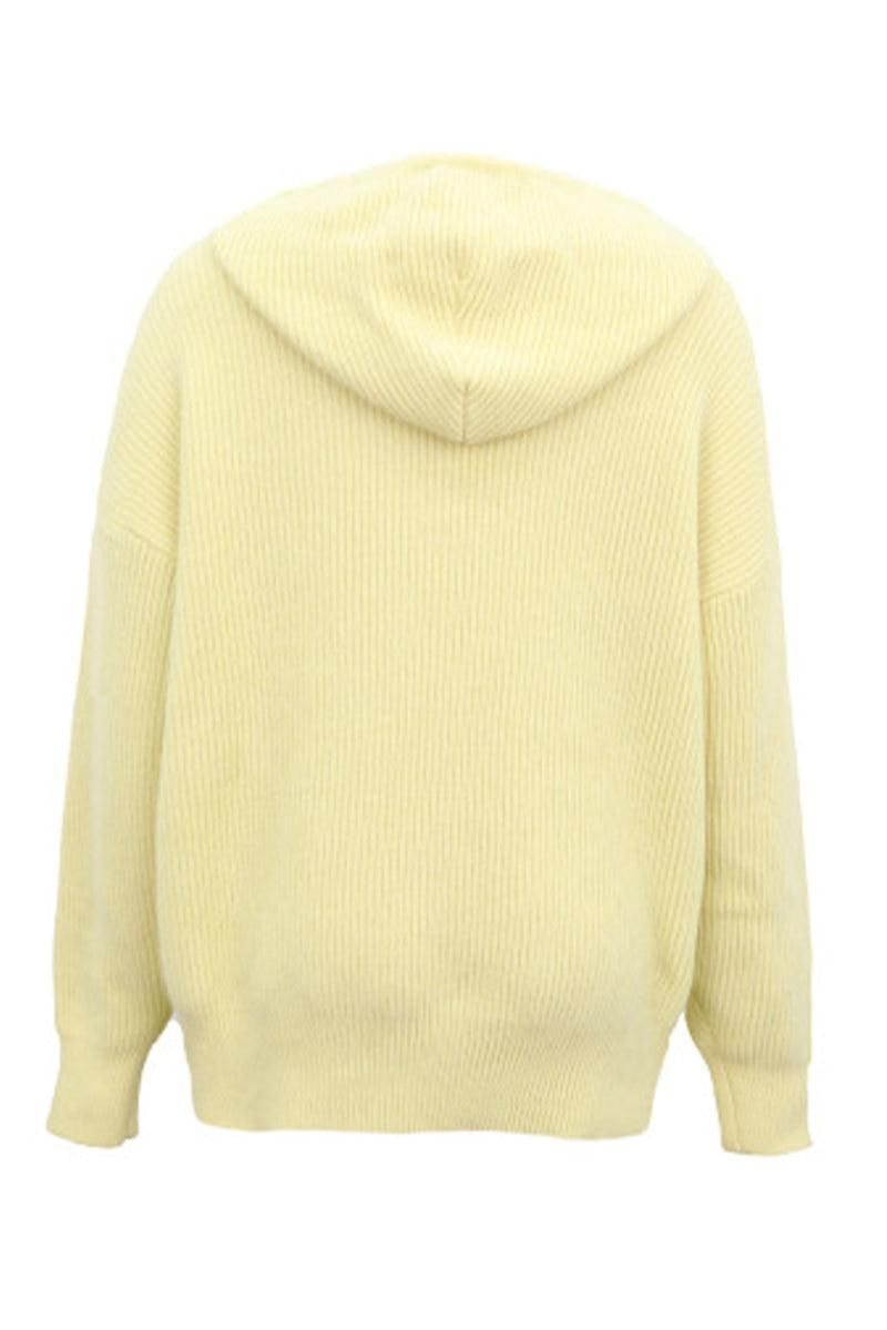 CABLE KNIT HOODED KNIT SWEATER TOP - Doublju