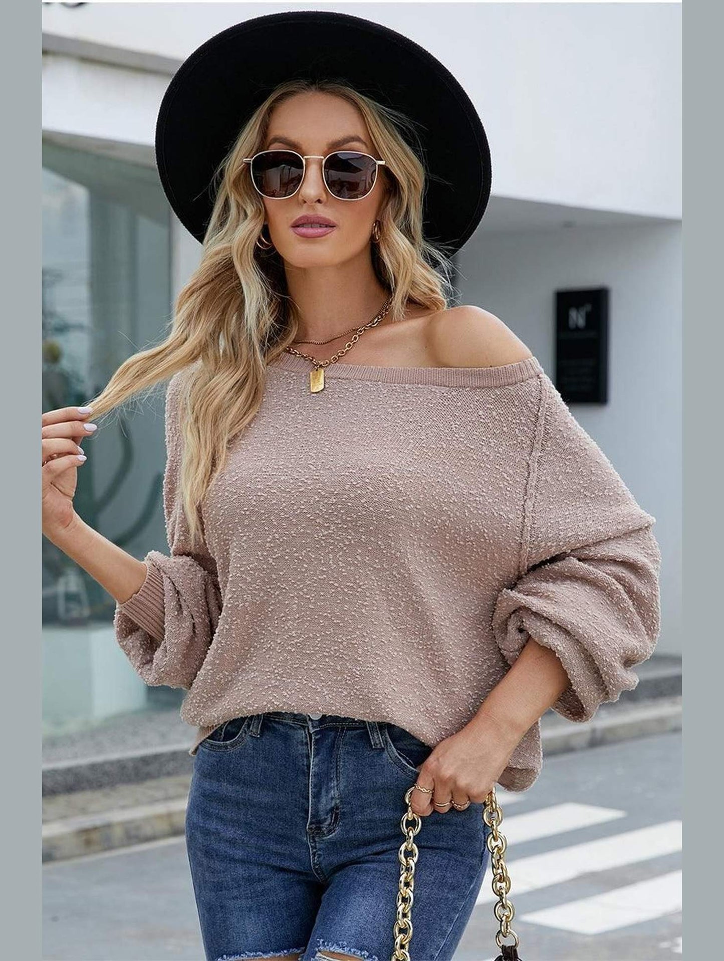 SOLID BASIC CASUAL SWEATER - Doublju