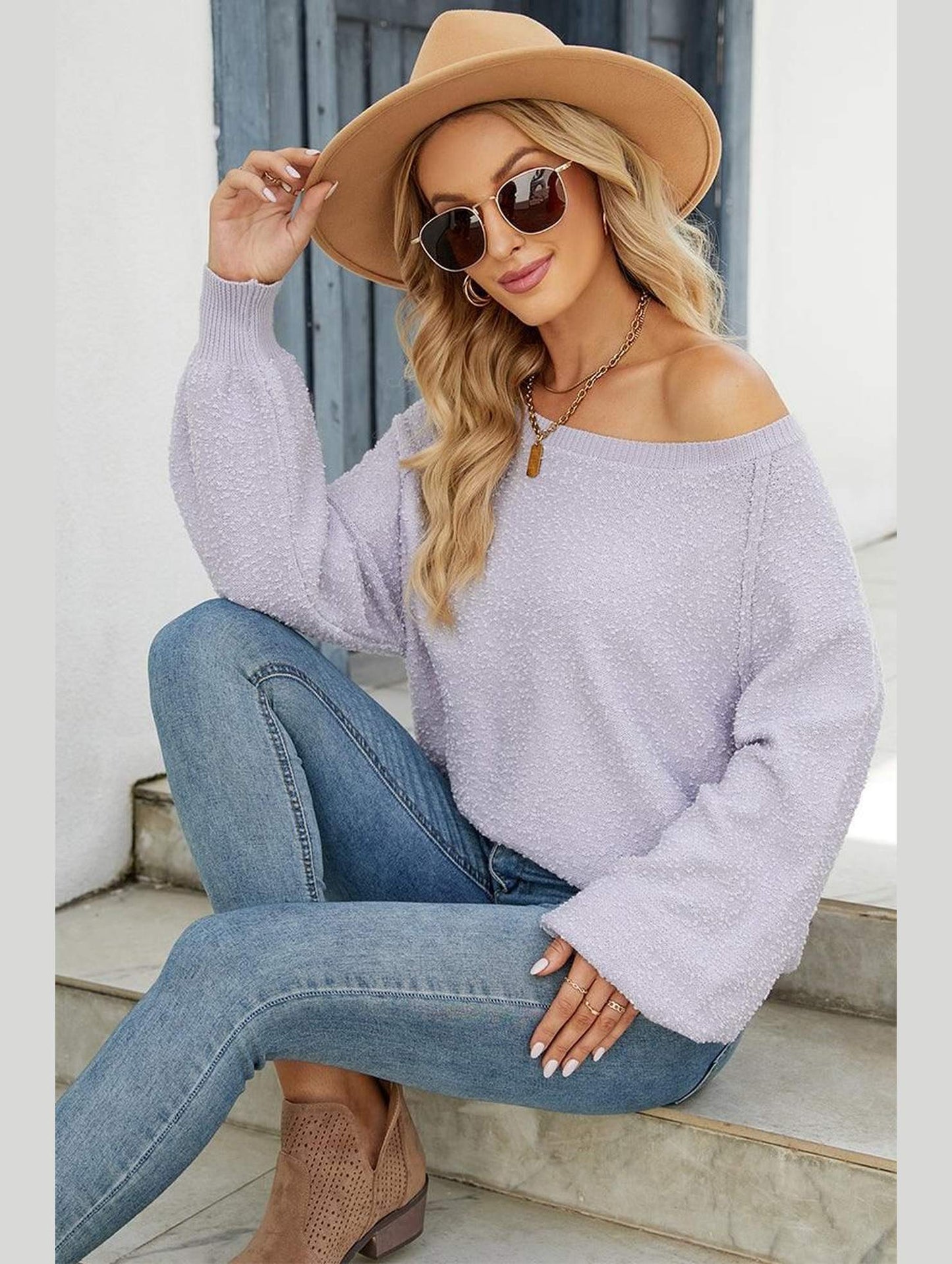 SOLID BASIC CASUAL SWEATER - Doublju