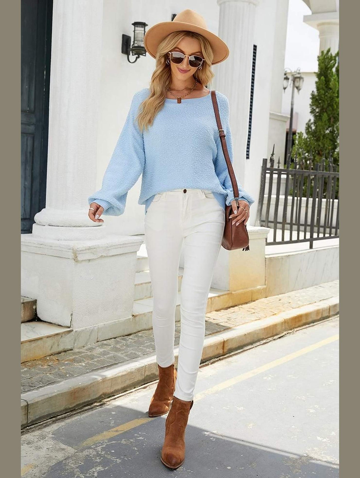 SOLID BASIC CASUAL SWEATER - Doublju