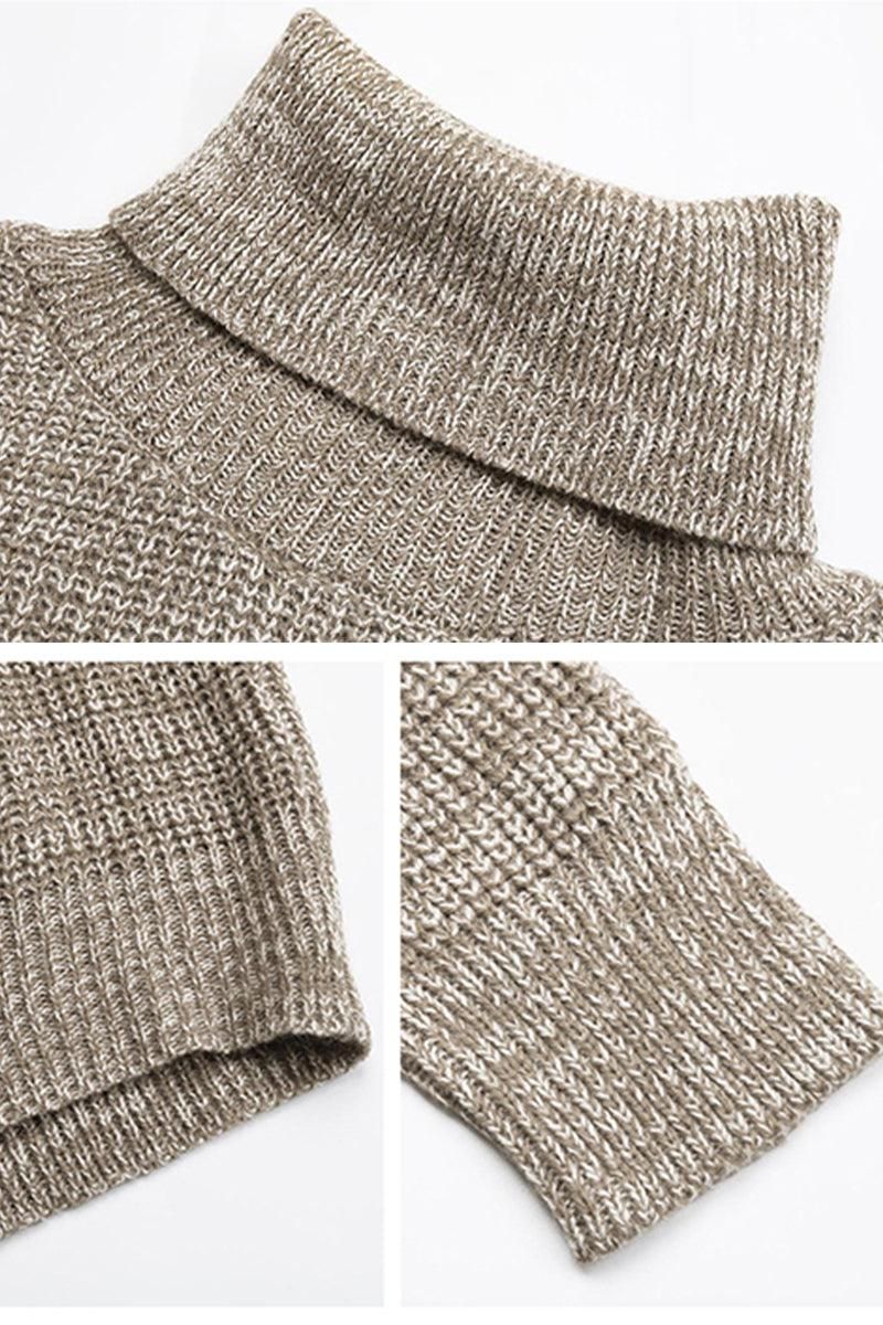 CUT OFF DETAILED TURTLE NECK SWATER - Doublju