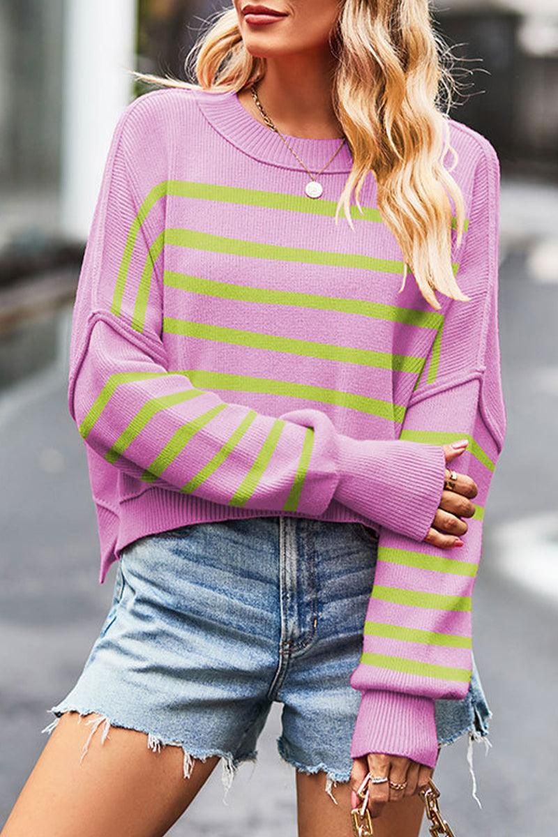 WOMEN OVERSIZED SHORT HEM CREW NECK JUMPER TOP - Doublju