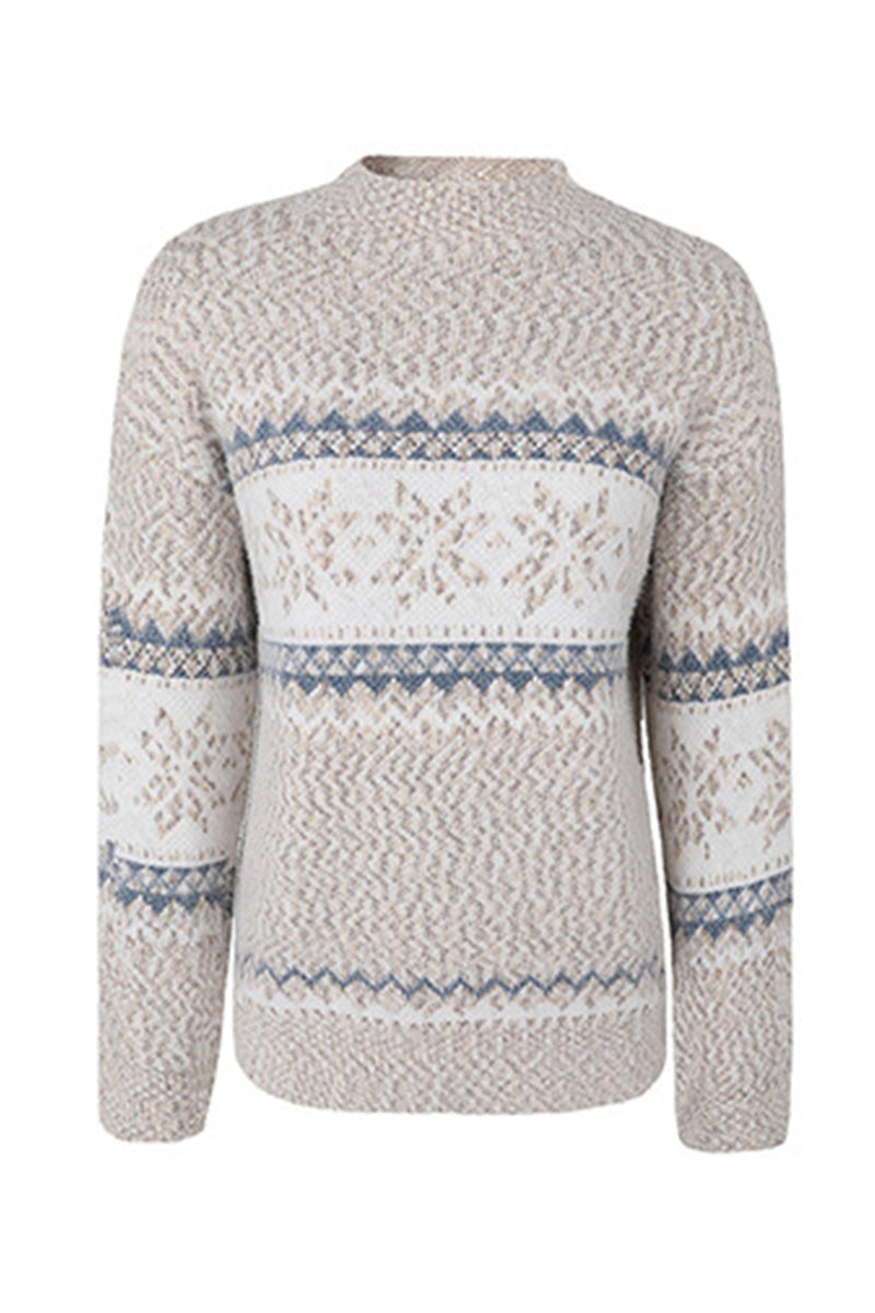 WOMEN X MAS SNOW PATTERN HIGH NECK WARM SWEATER