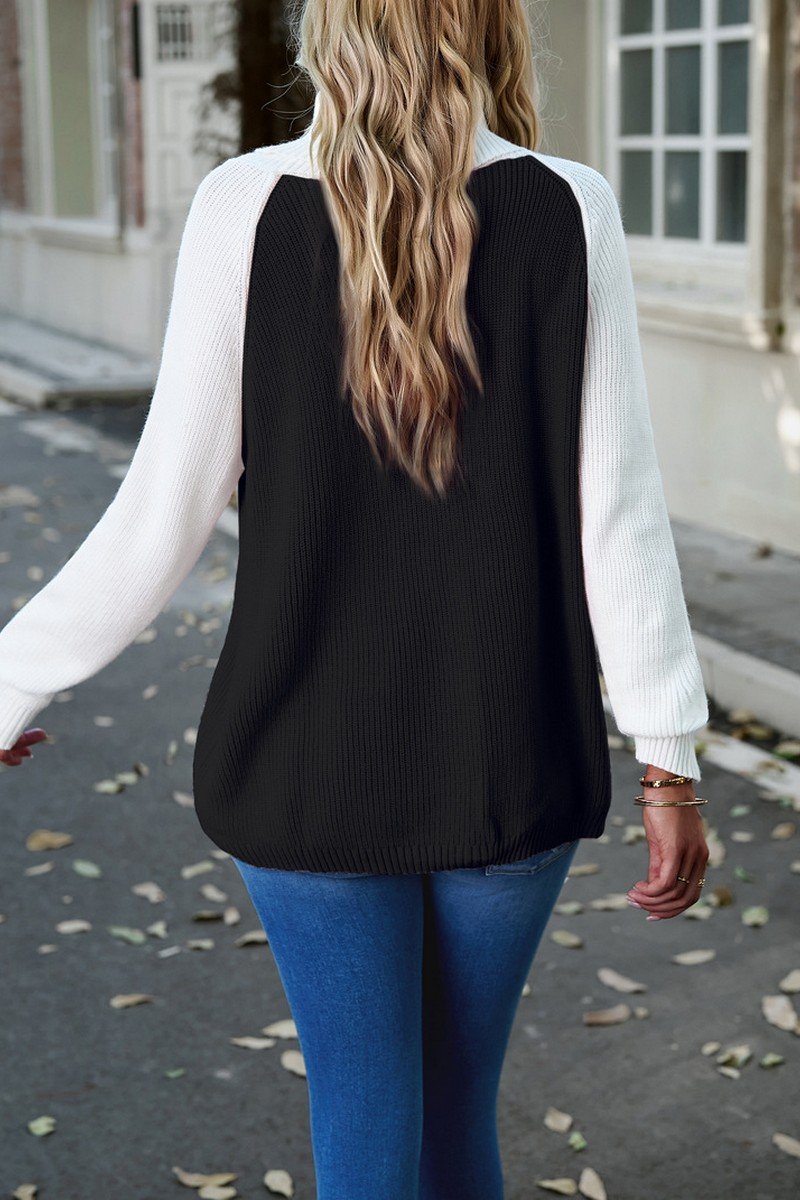 WOMEN HIGH TURTLE NECK LONG SLEEVE KNIT SWEATER