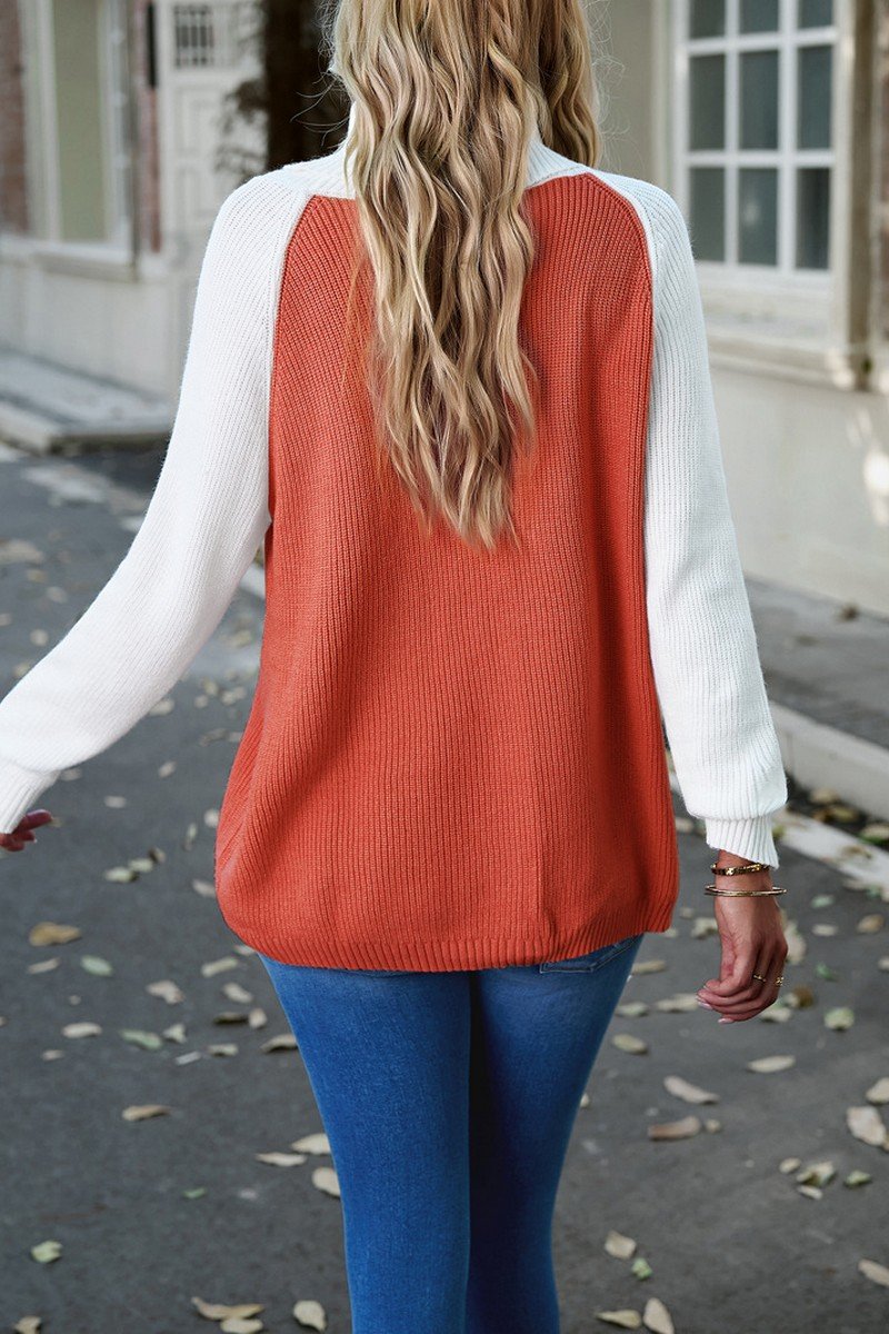 WOMEN HIGH TURTLE NECK LONG SLEEVE KNIT SWEATER