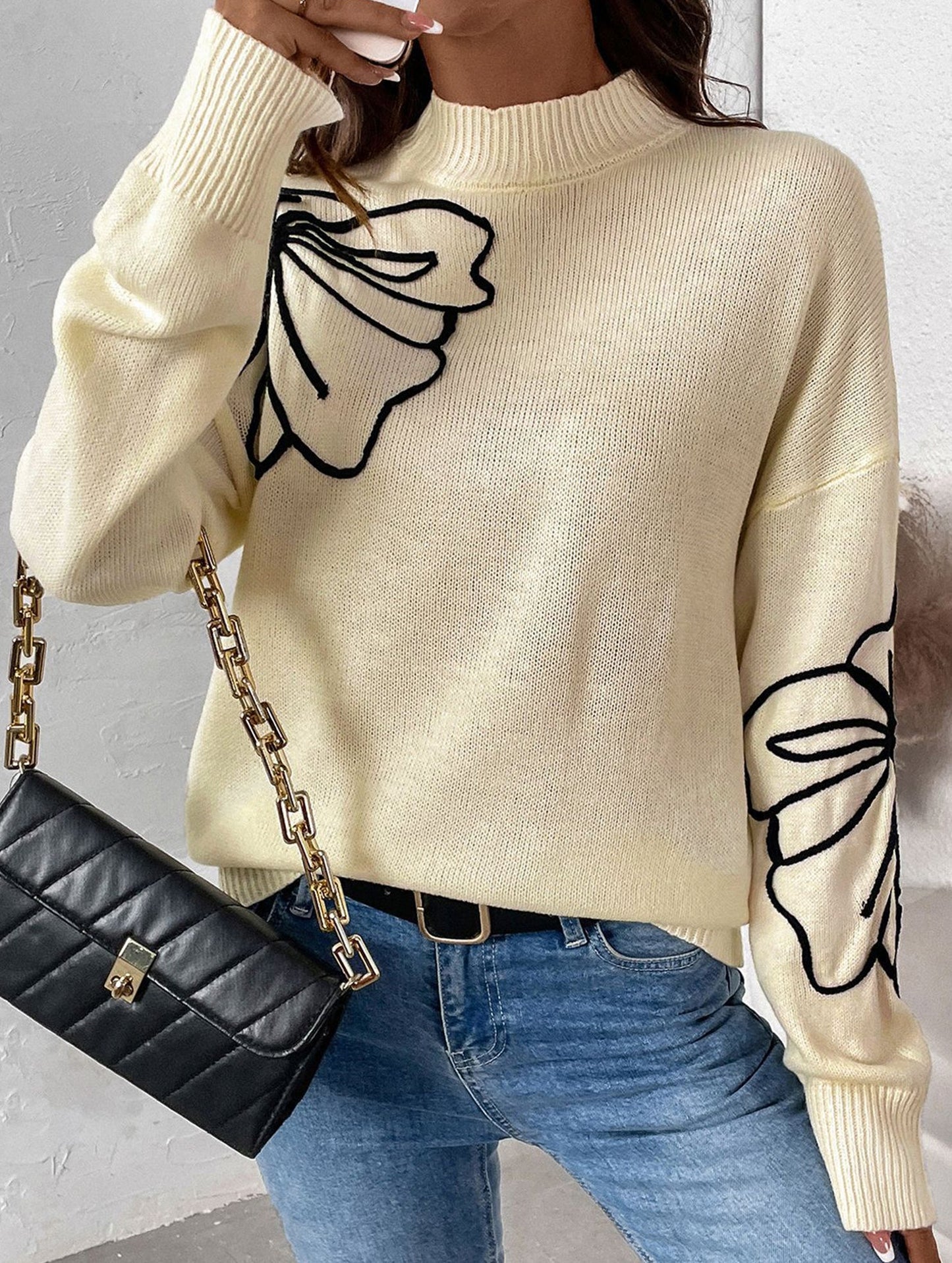 Half-turtleneck sweater