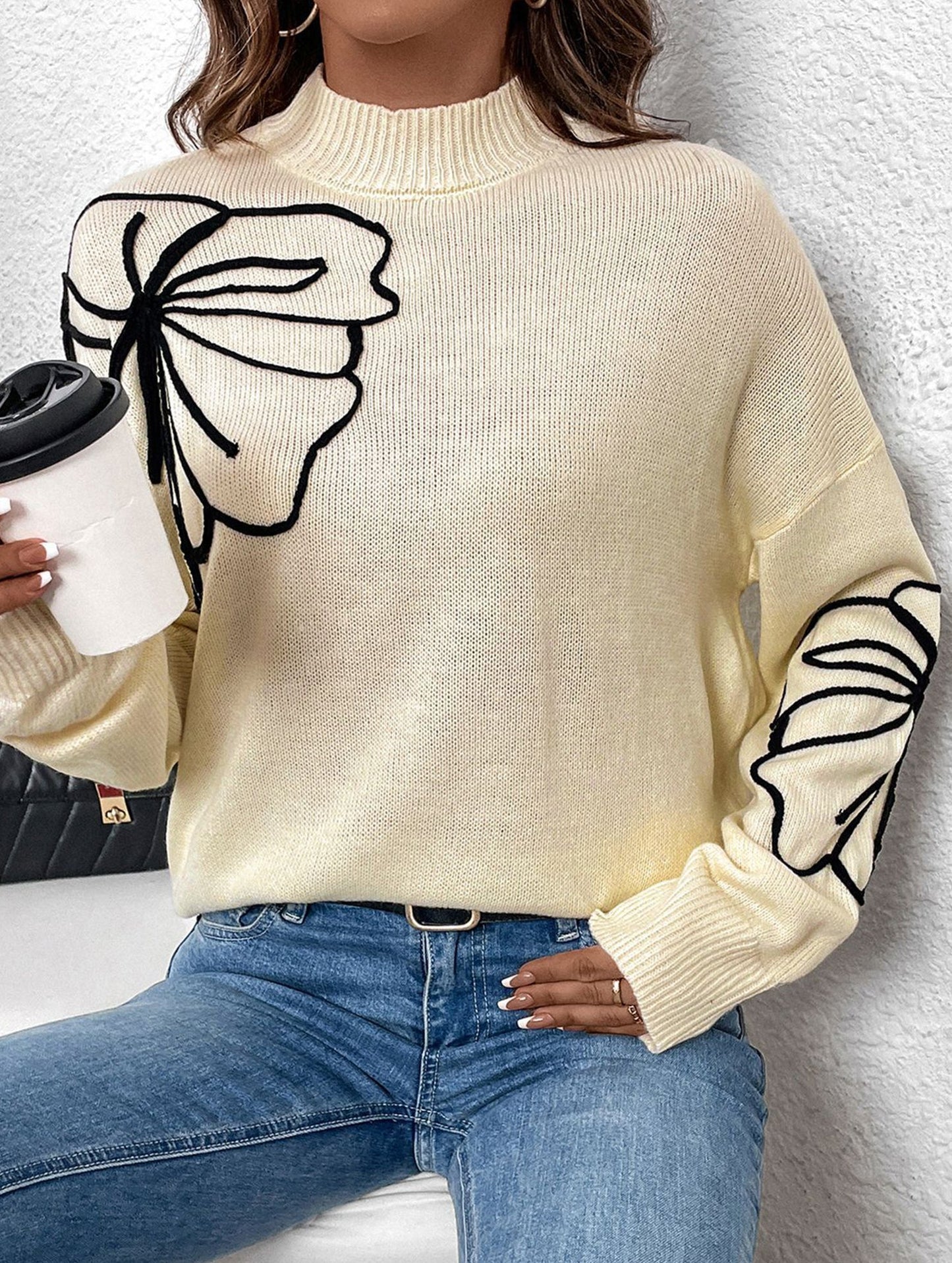 Half-turtleneck sweater