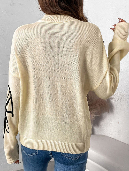 Half-turtleneck sweater