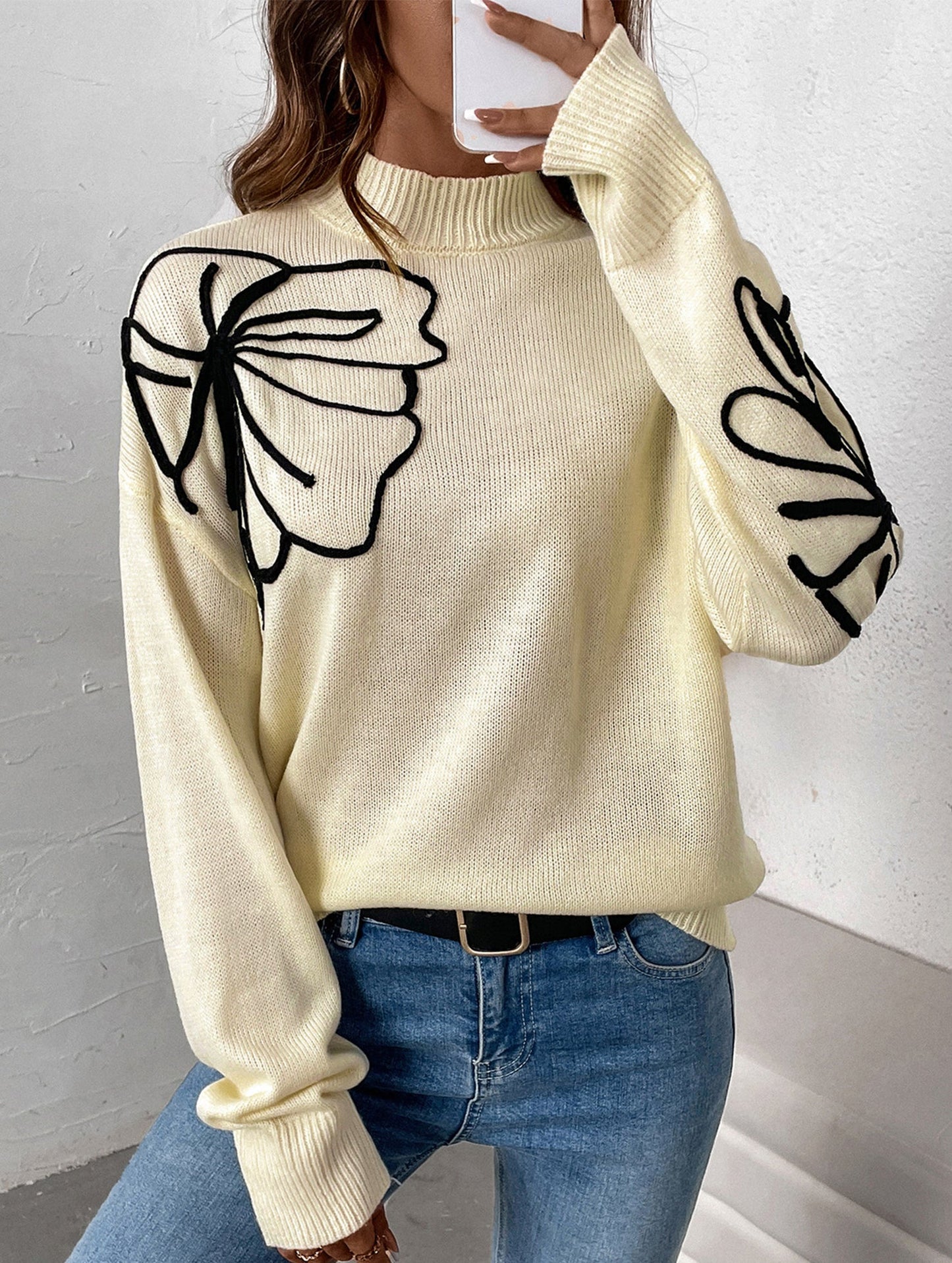 Half-turtleneck sweater