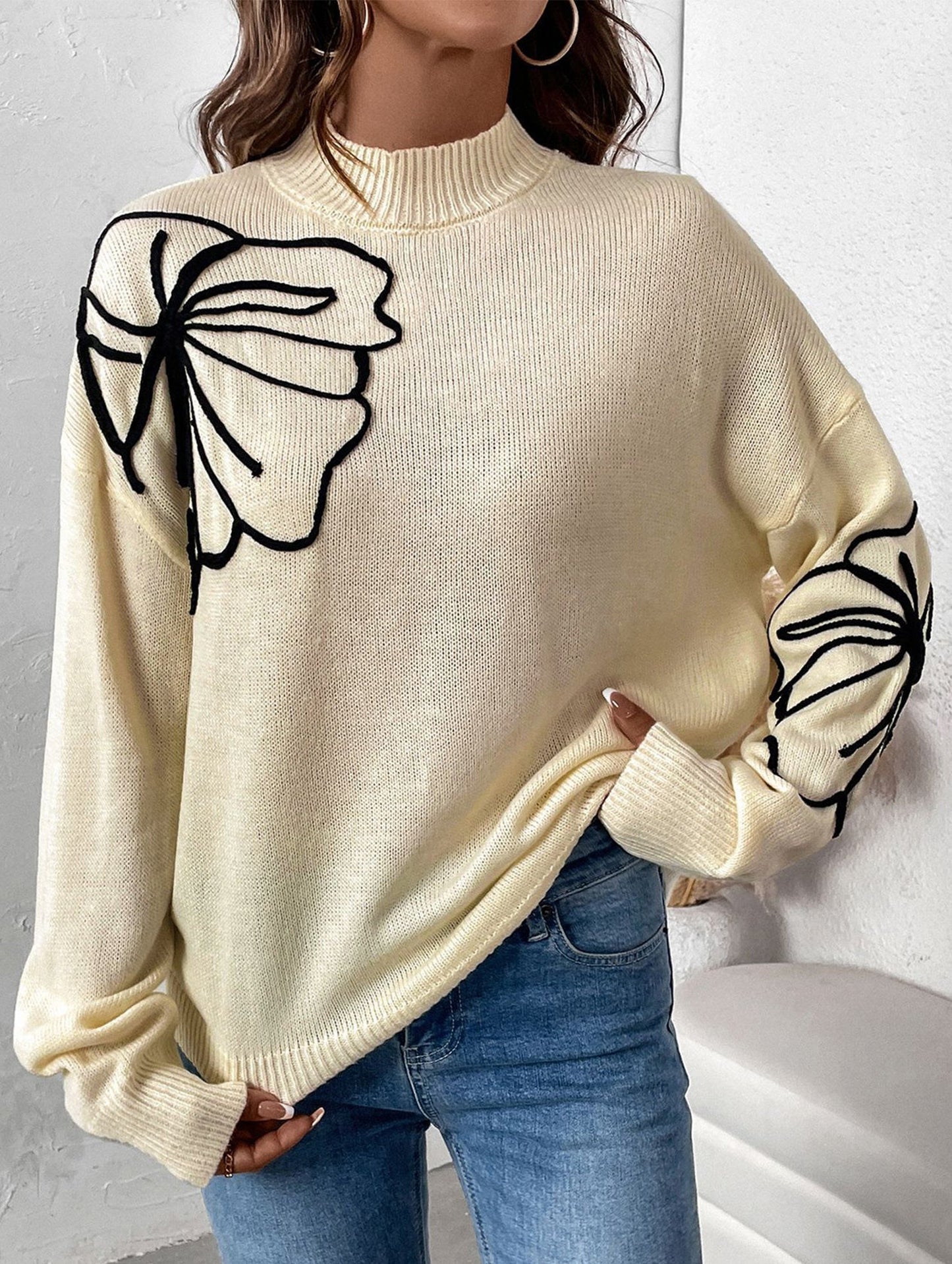 Half-turtleneck sweater