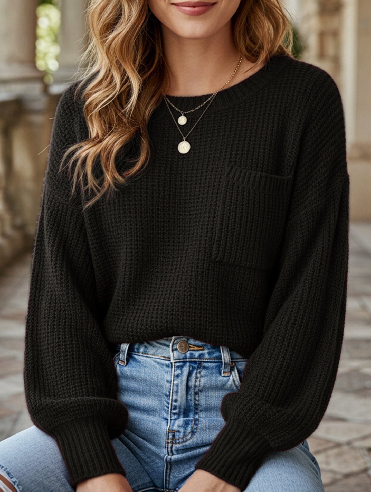 Loose crew neck sweatshirt