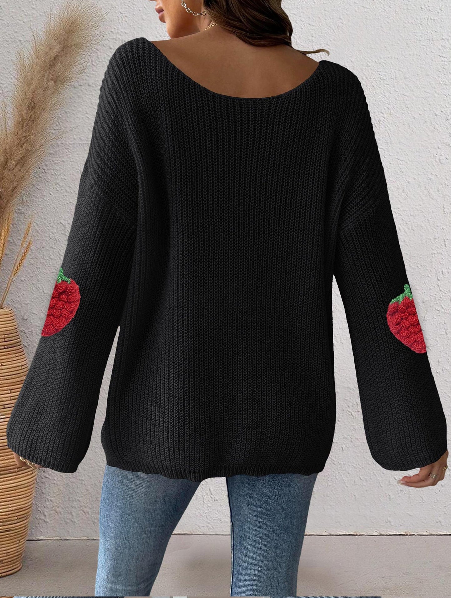 Loose Off-the-shoulder Sweater with Bell Sleeves