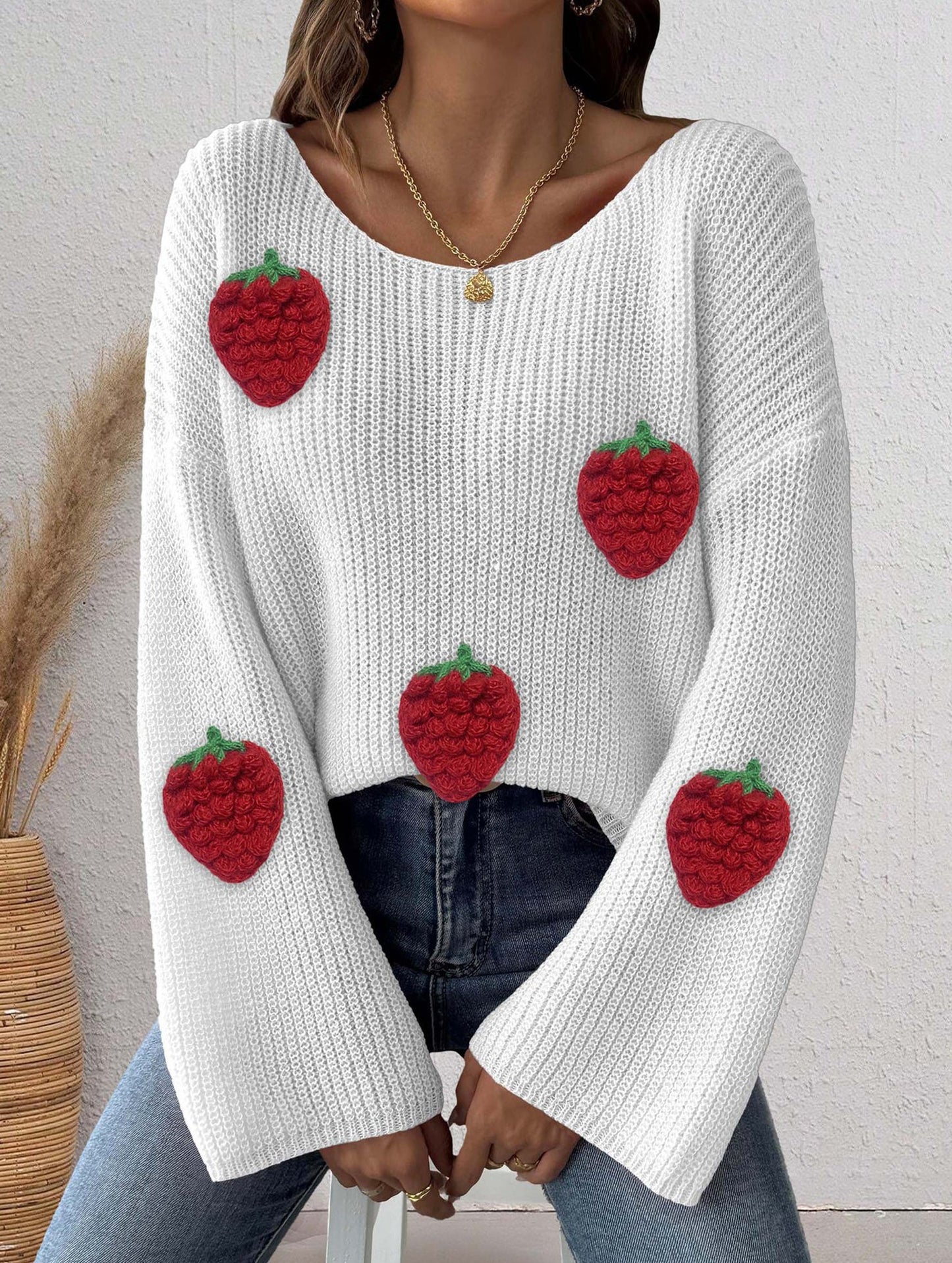 Loose Off-the-shoulder Sweater with Bell Sleeves