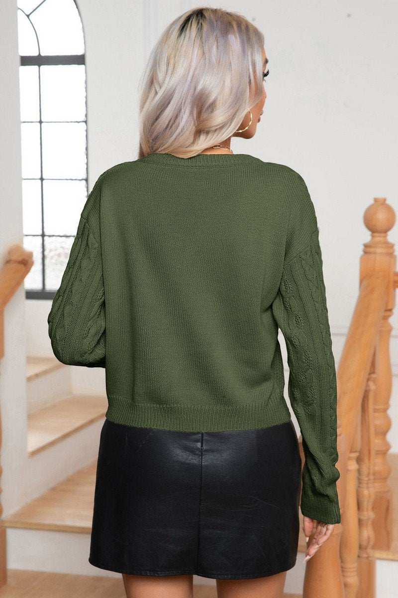 WOMEN WINTER CASUAL LONG SLEEVE KNIT SWEATER