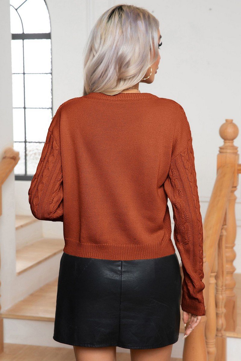 WOMEN WINTER CASUAL LONG SLEEVE KNIT SWEATER