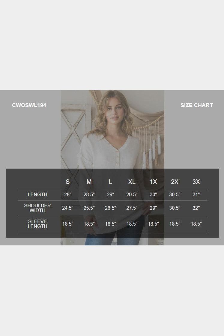 FRINGE SHOULDER BUTTON DOWN SWEATER KNIT TOP - Doublju