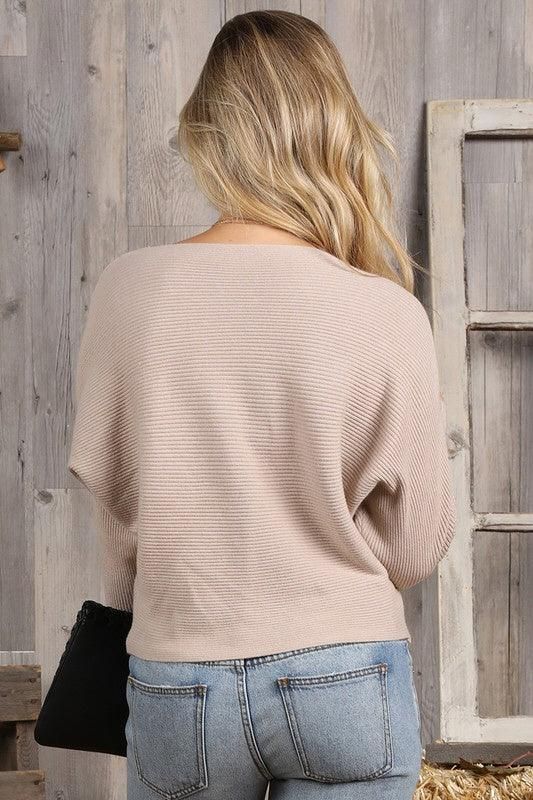 SOFT ONE SIDE OFF SHOULDER SWEATER RIB TOP - Doublju