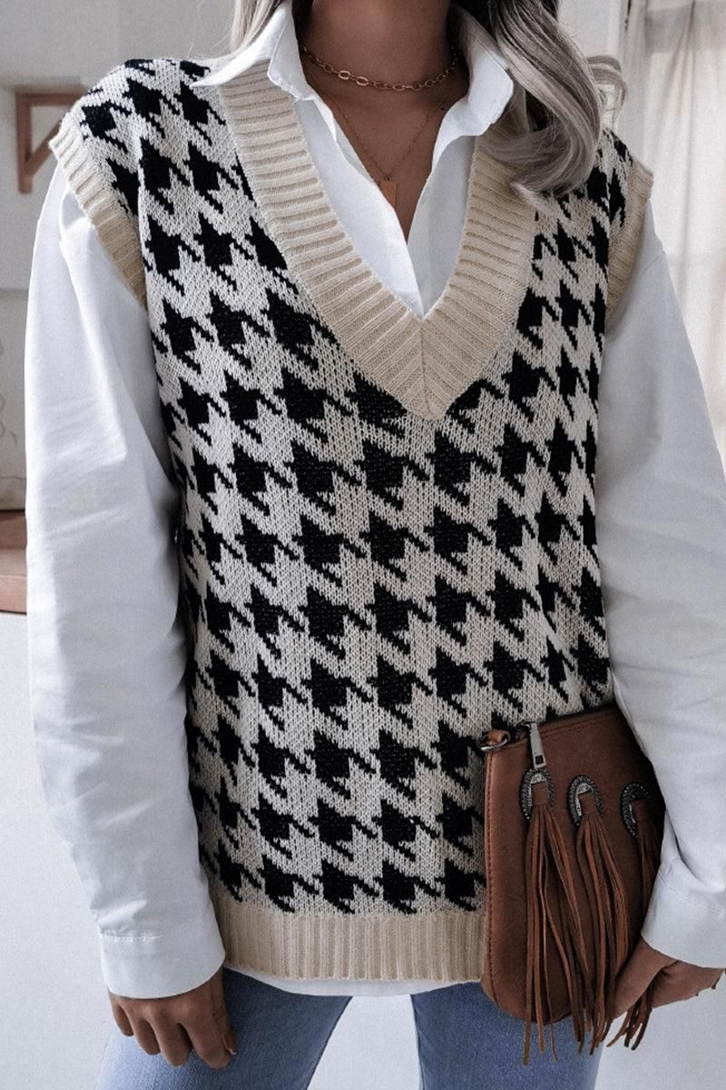 WOMEN RIBBED PATTERN SWEAT VEST - Doublju