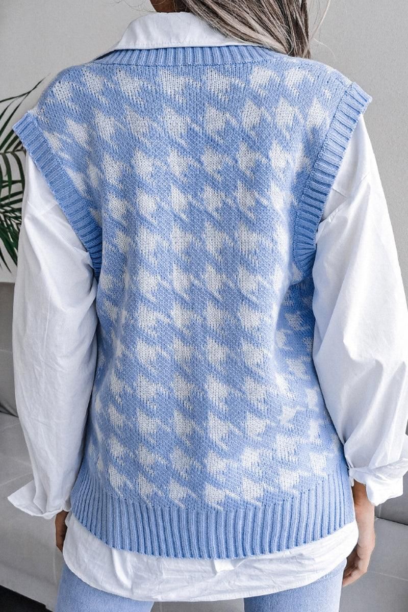 WOMEN RIBBED PATTERN SWEAT VEST - Doublju