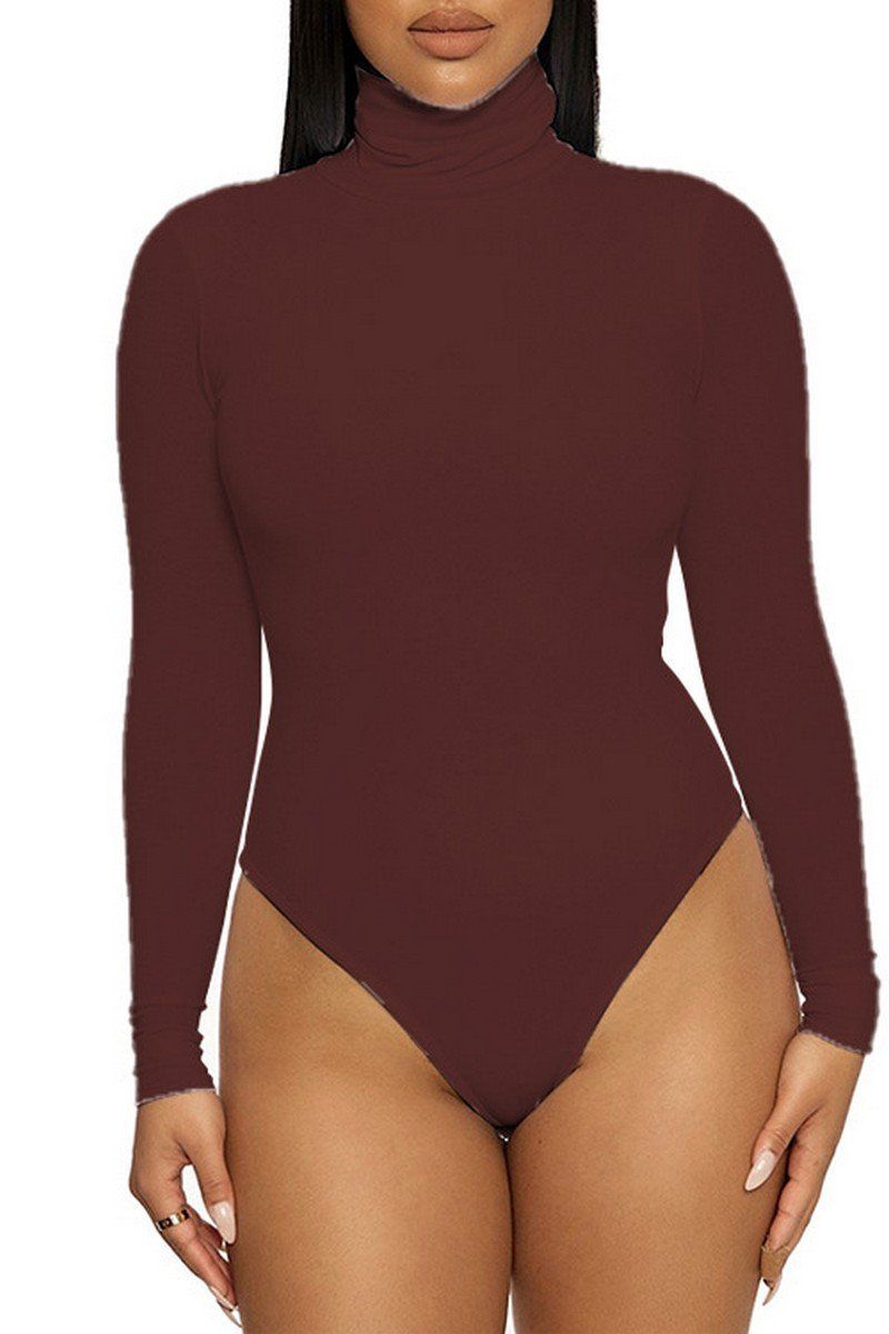 WOMEN HIGH NECK LONG SLEEVE FALL BODYSUIT