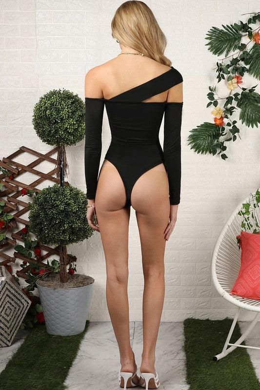 BANDED AND CUTOUT DETAILED SEXY BODYSUIT - Doublju