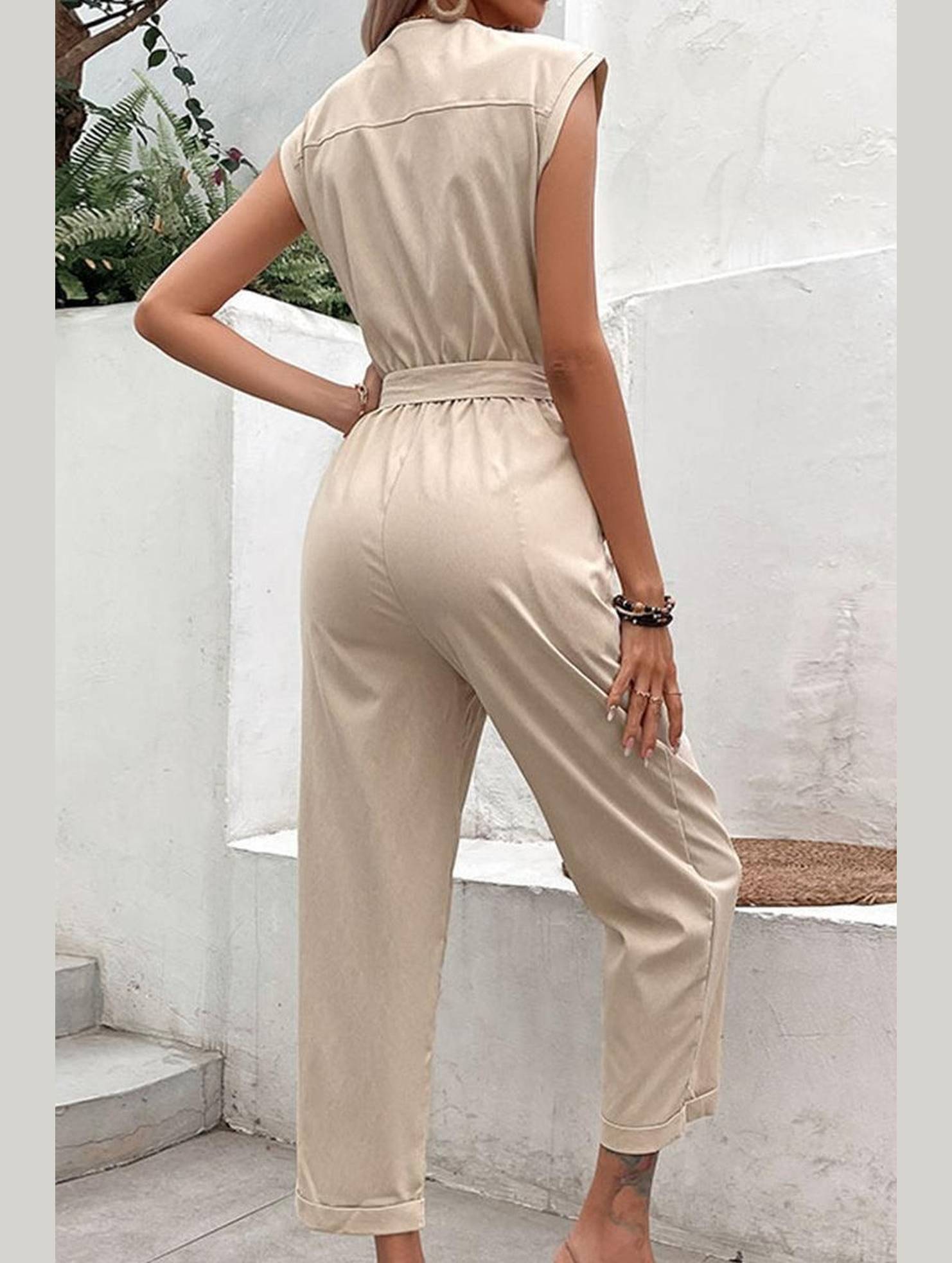 WOMEN CASUAL SOLID JUMPSUIT - Doublju