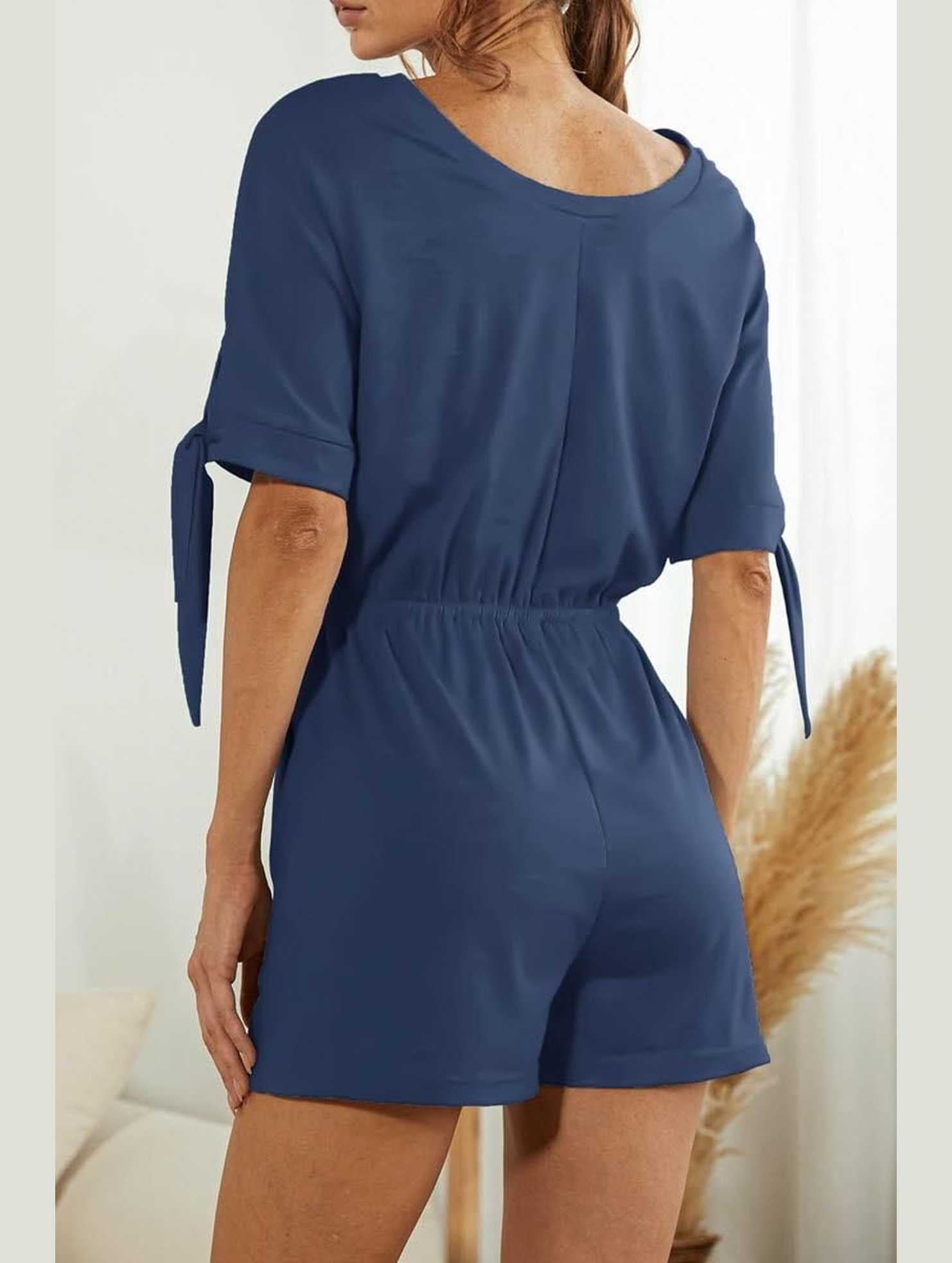 SLEEVE SLIT SOLID COLOR LACE CASUAL JUMPSUIT - Doublju