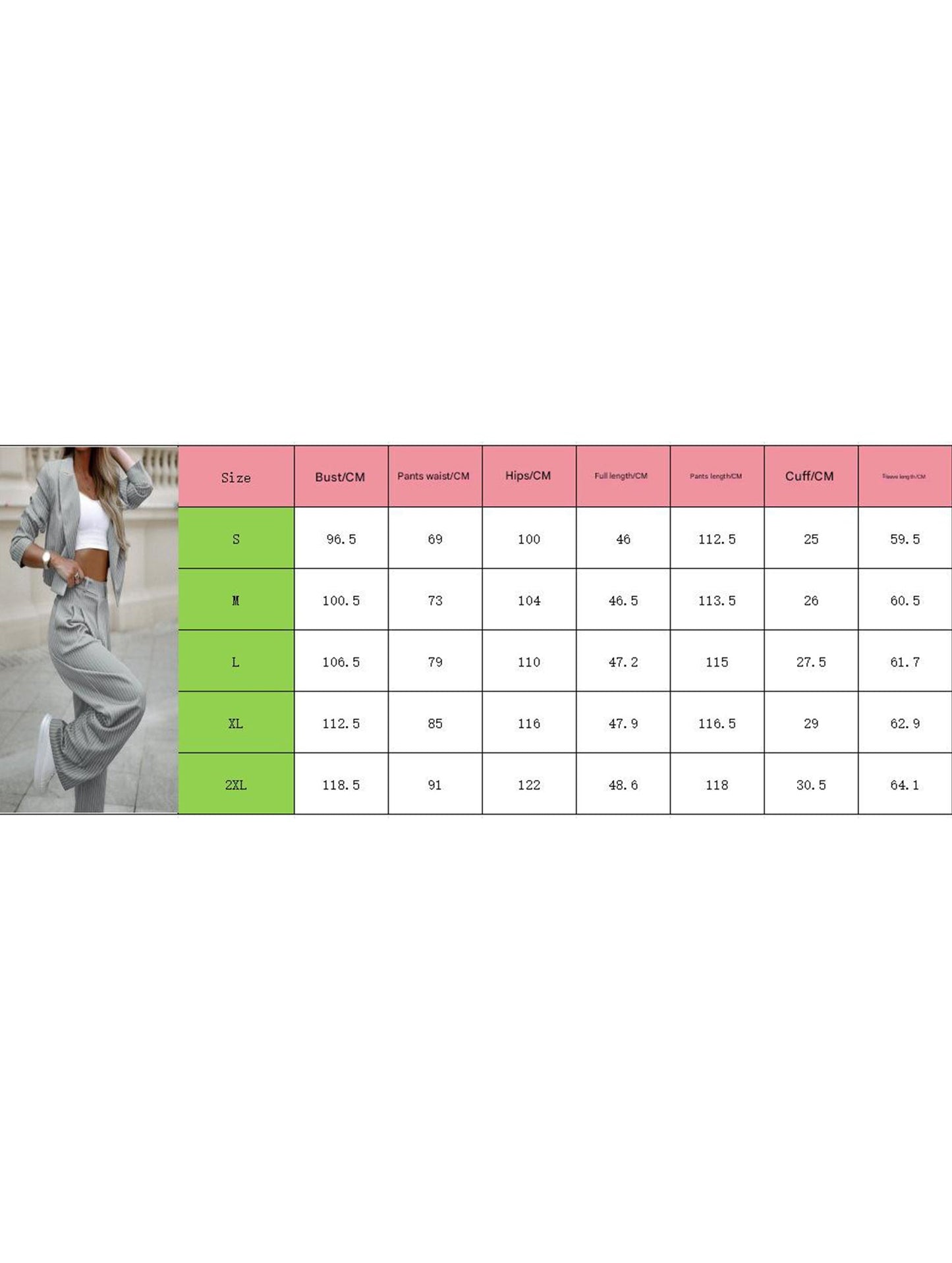 Striped short lapel suit with straight pants