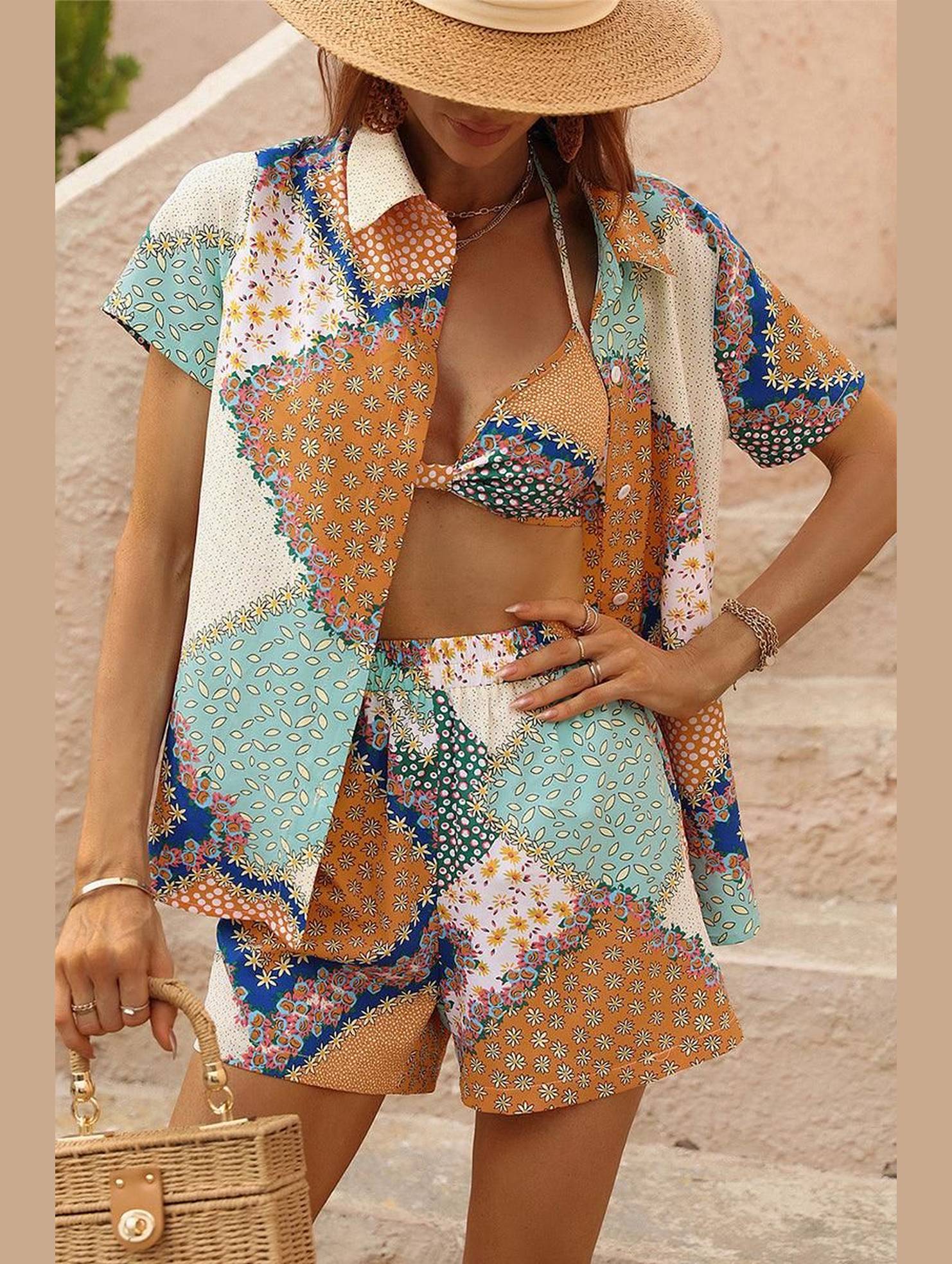 HAWAIIAN STYLE SHIRT 3 PIECES SET - Doublju