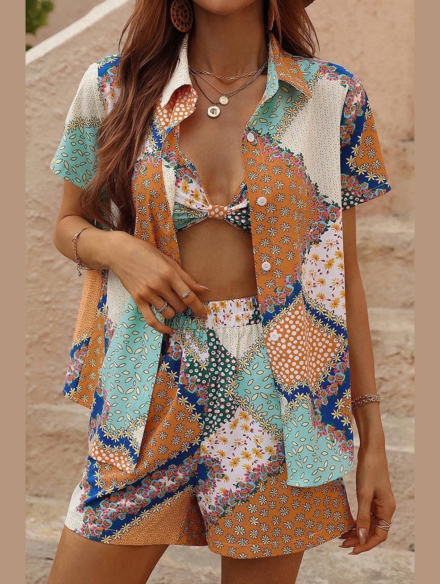 HAWAIIAN STYLE SHIRT 3 PIECES SET - Doublju