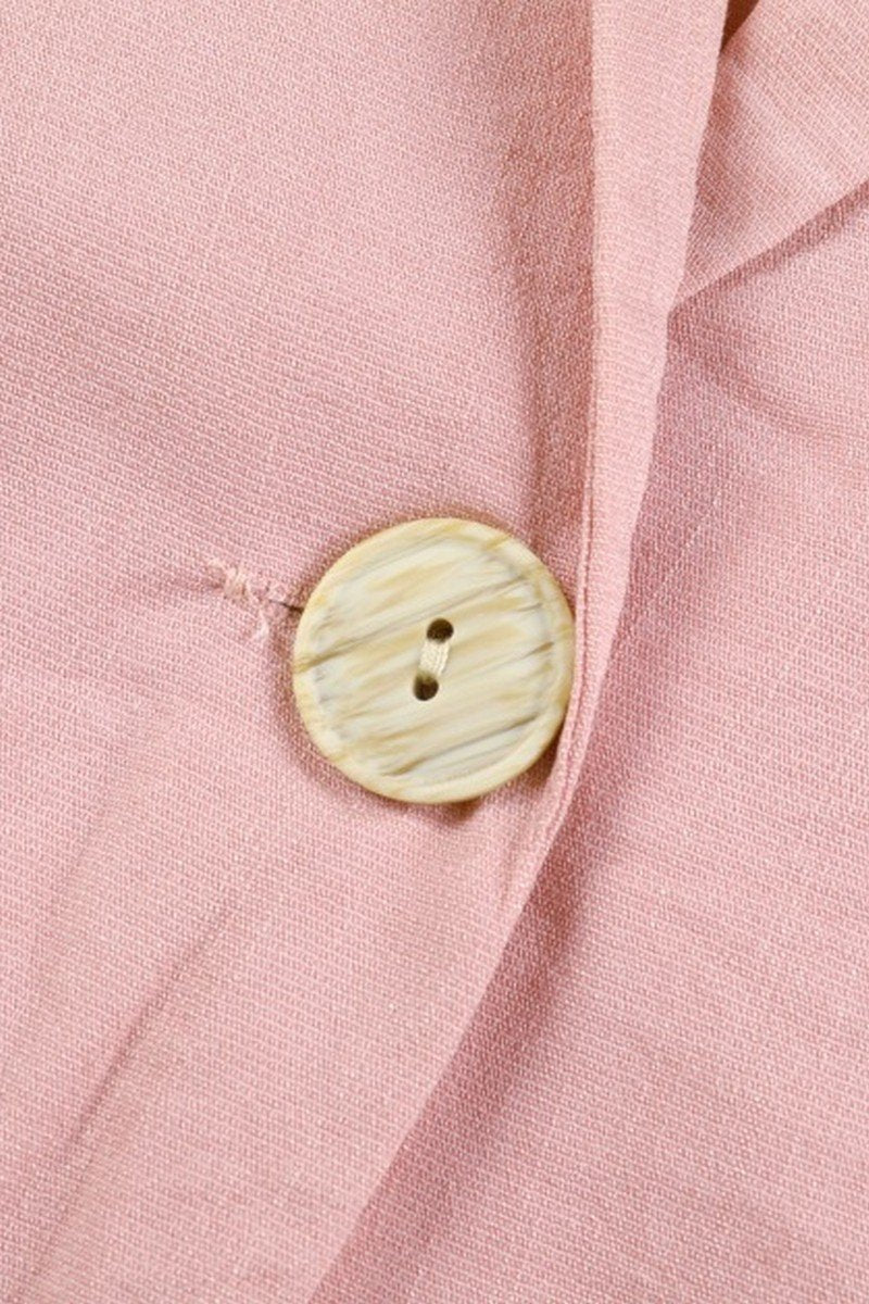 WOMEN SOLID LOOSE FIT LINEN BLAZER AND PANTS SET