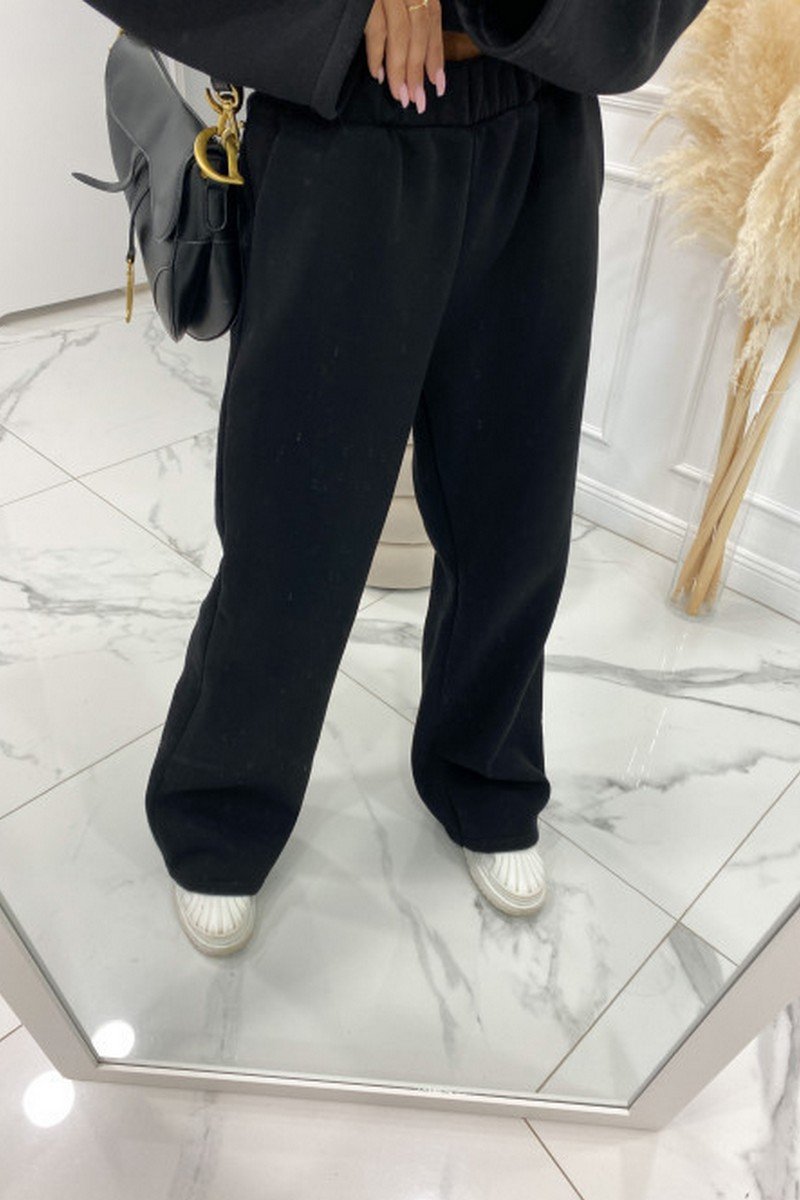 WOMEN CROP HIGH NECK PULLOVER AND PANTS SET