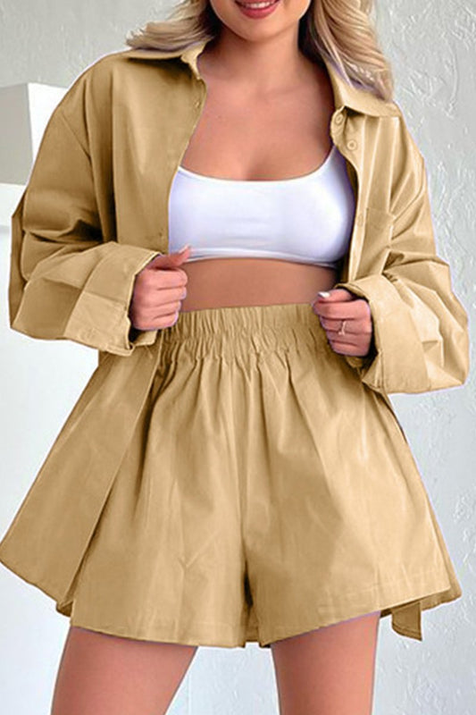 WOMEN COZY LOUNGEWEAR OVERSIZED TOP AND SHORT SET