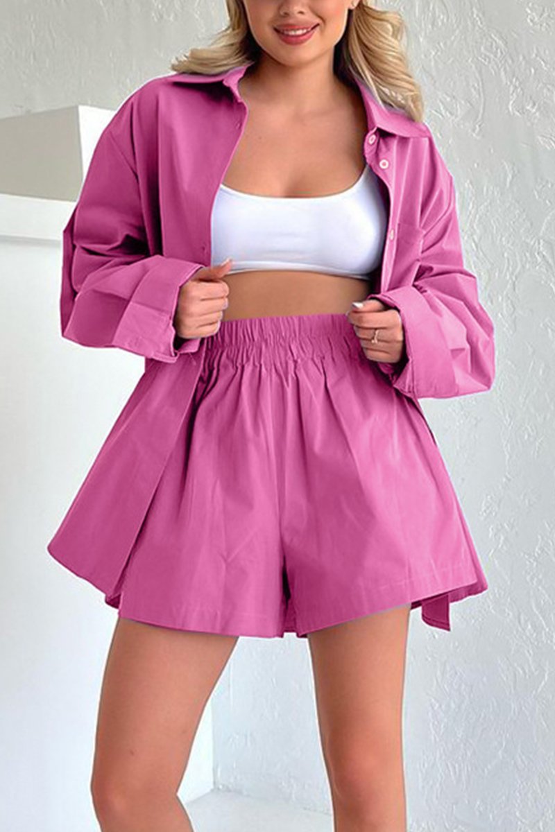 WOMEN COZY LOUNGEWEAR OVERSIZED TOP AND SHORT SET