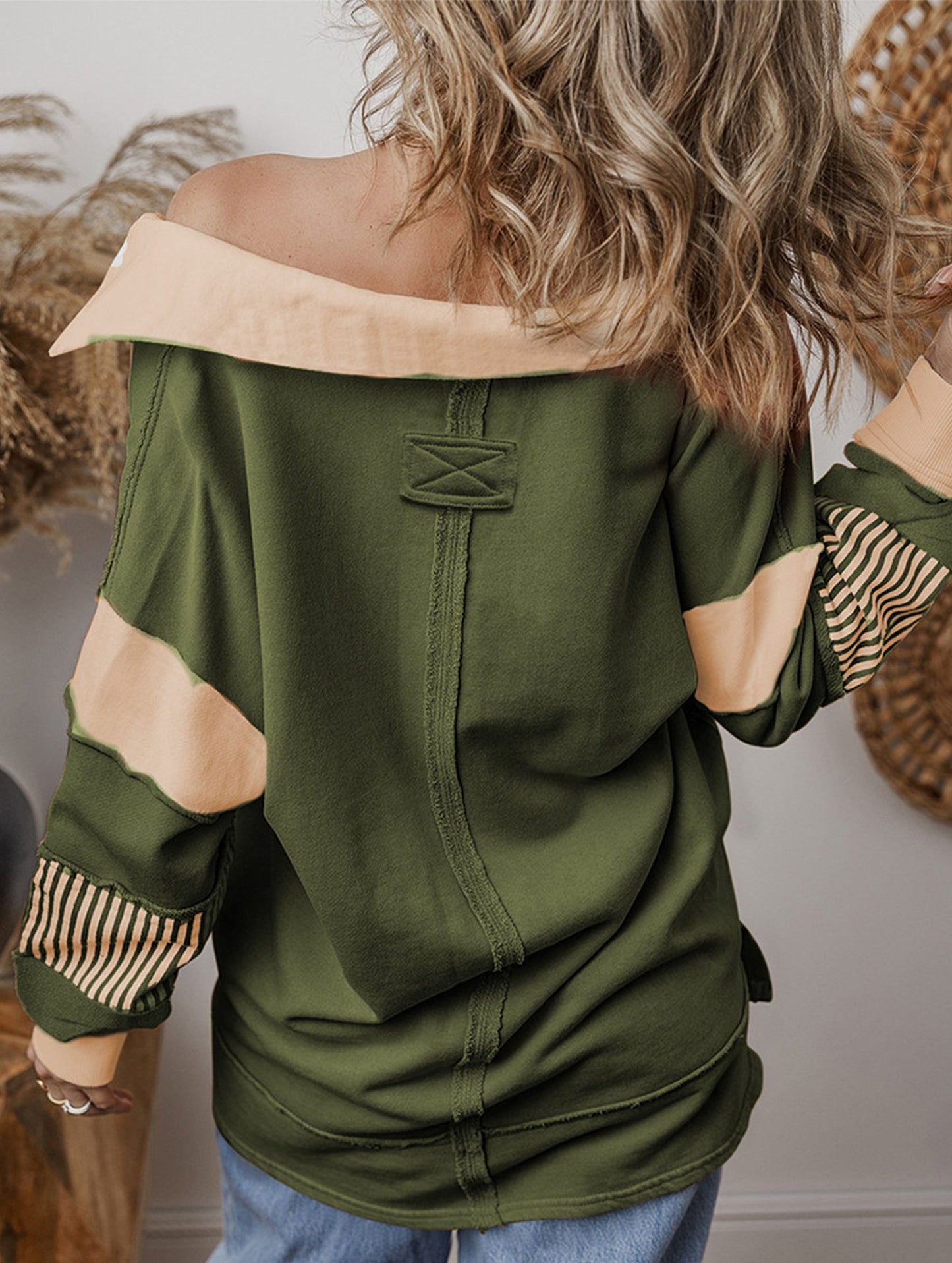 V-neck pullover sweatshirt