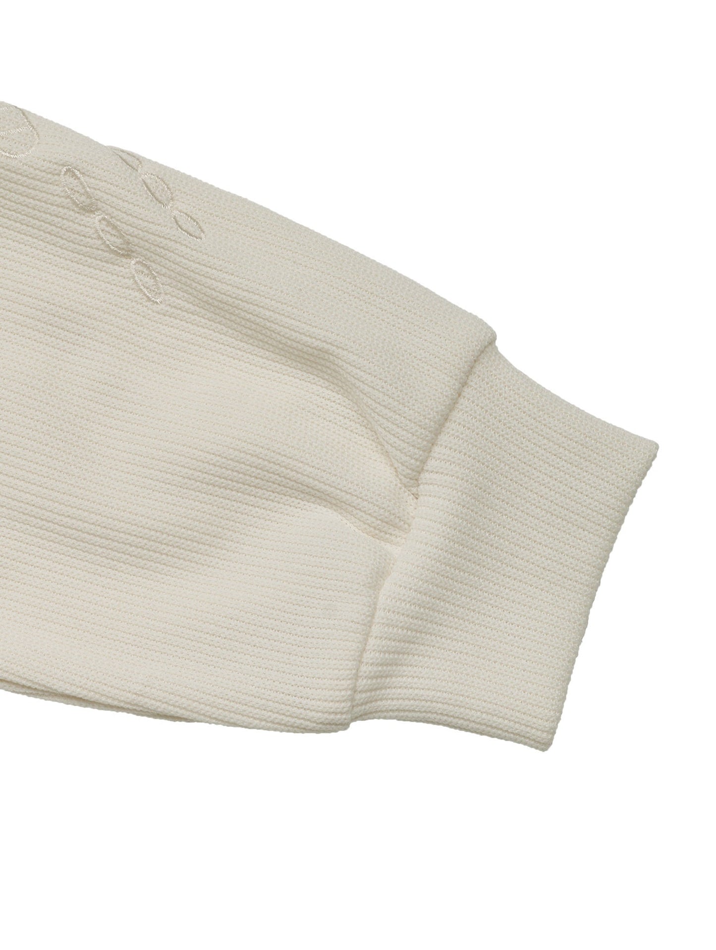 Long-sleeved texture embroidered patchwork top