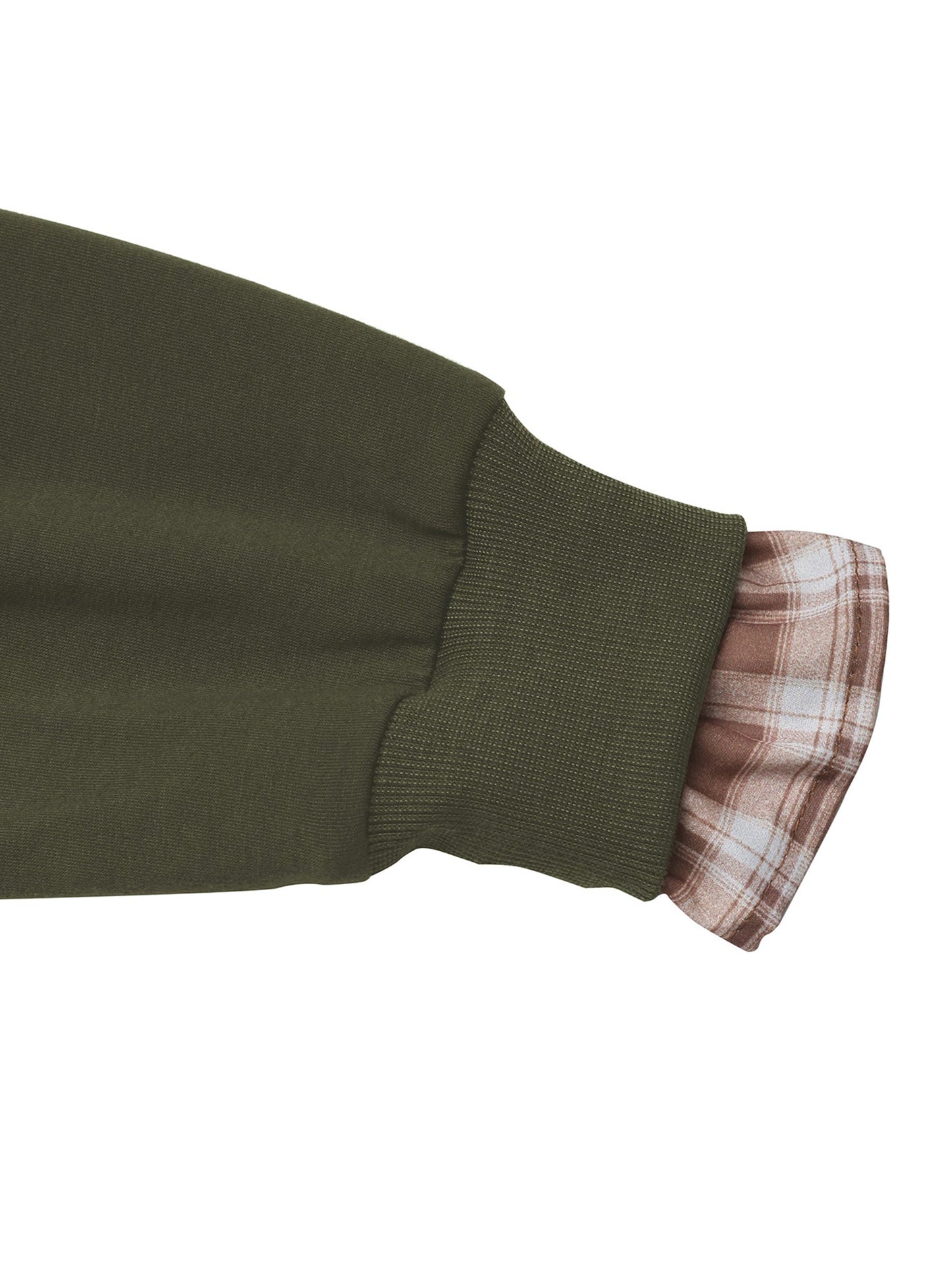 Plaid Patchwork Crew Neck Pullover Sweatshirt