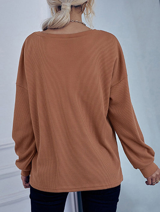 Long-sleeved base layer button-down sweater