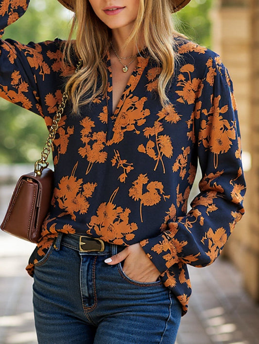 V-neck printed shirt