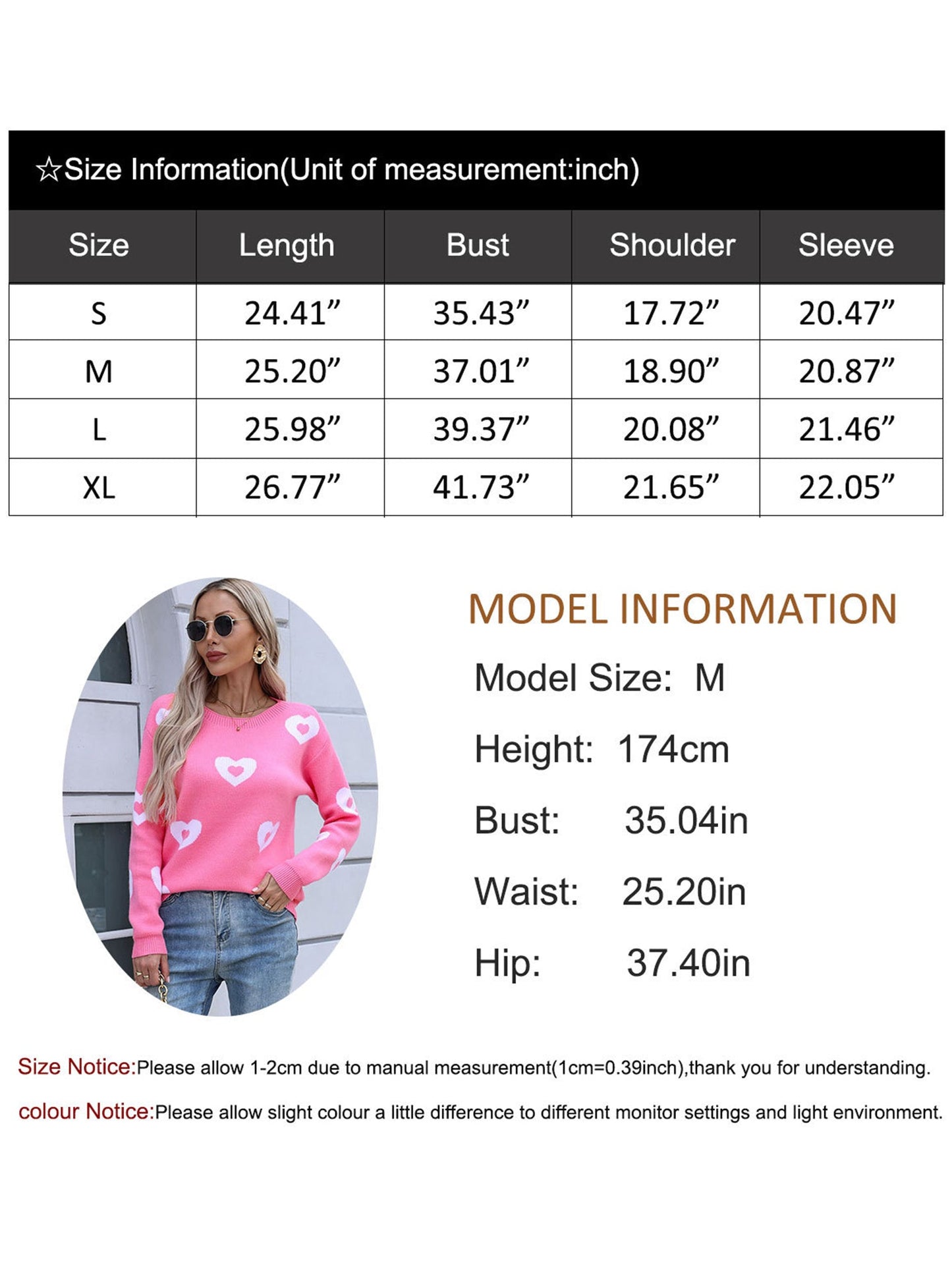 Heart-Shaped Valentine's Day Crew Neck Sweater