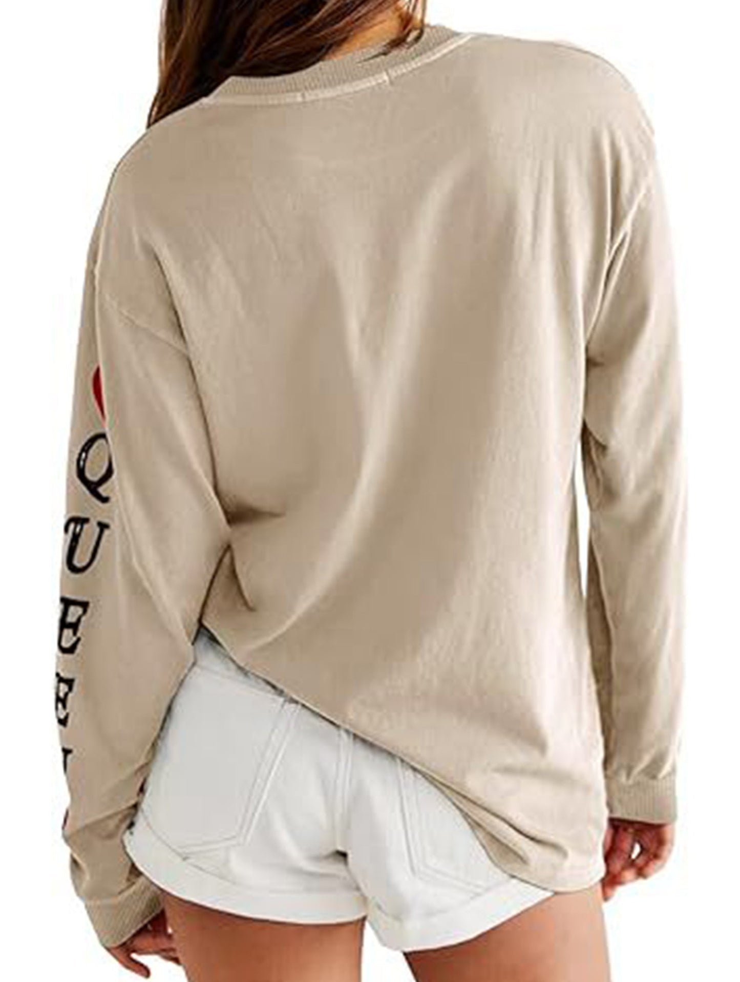 Casual printed loose long-sleeved sweatshirt