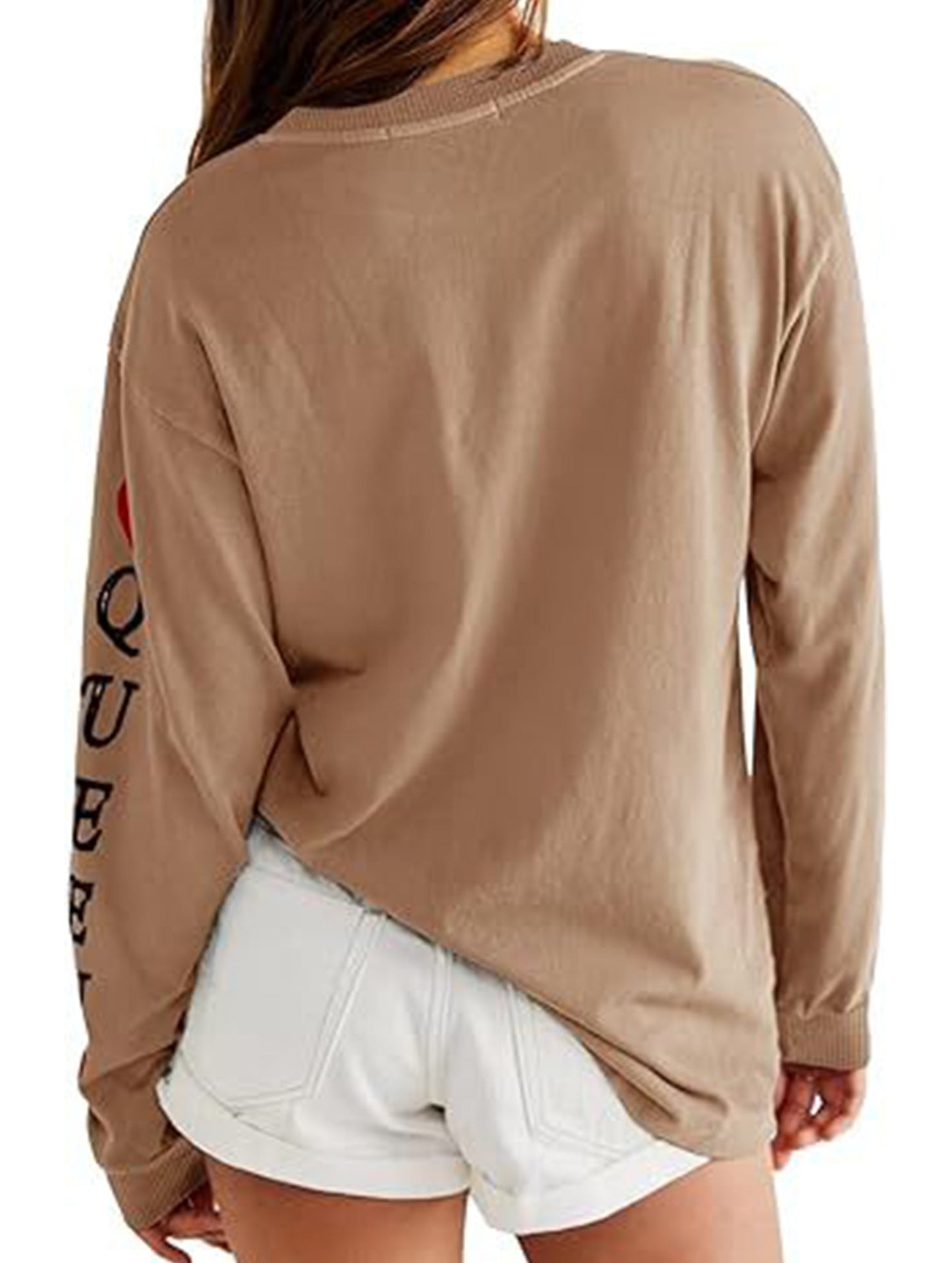 Casual printed loose long-sleeved sweatshirt