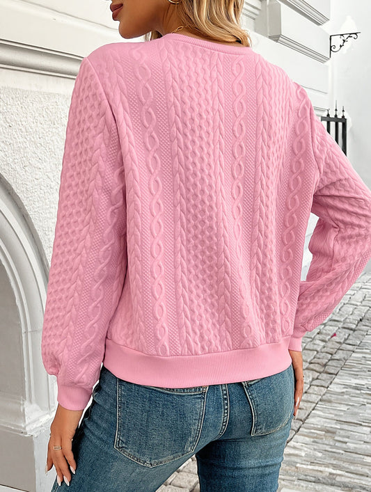 Casual Neckline Zipper Long Sleeve Sweatshirt