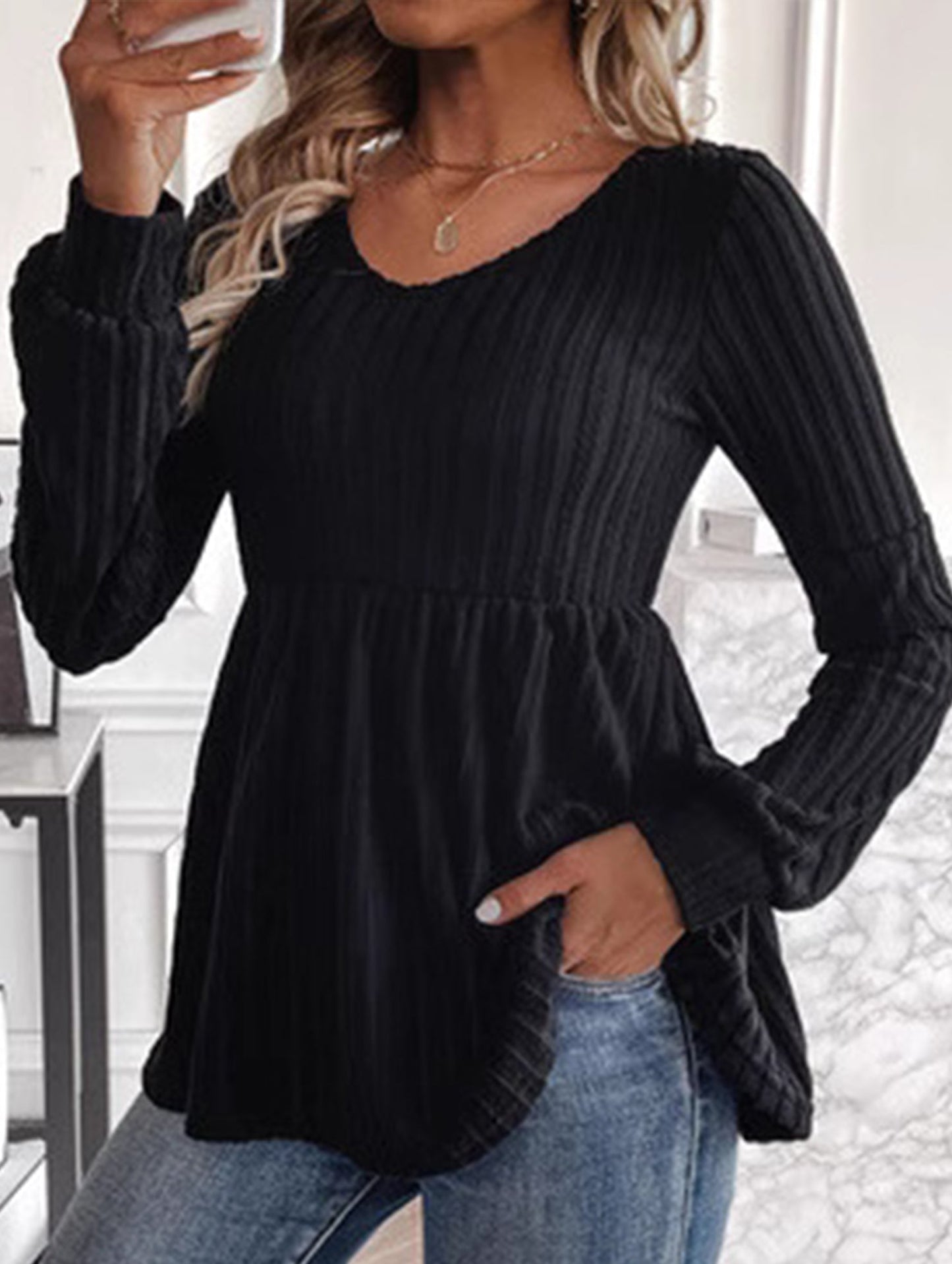 Loose and slim round neck oversized T-shirt